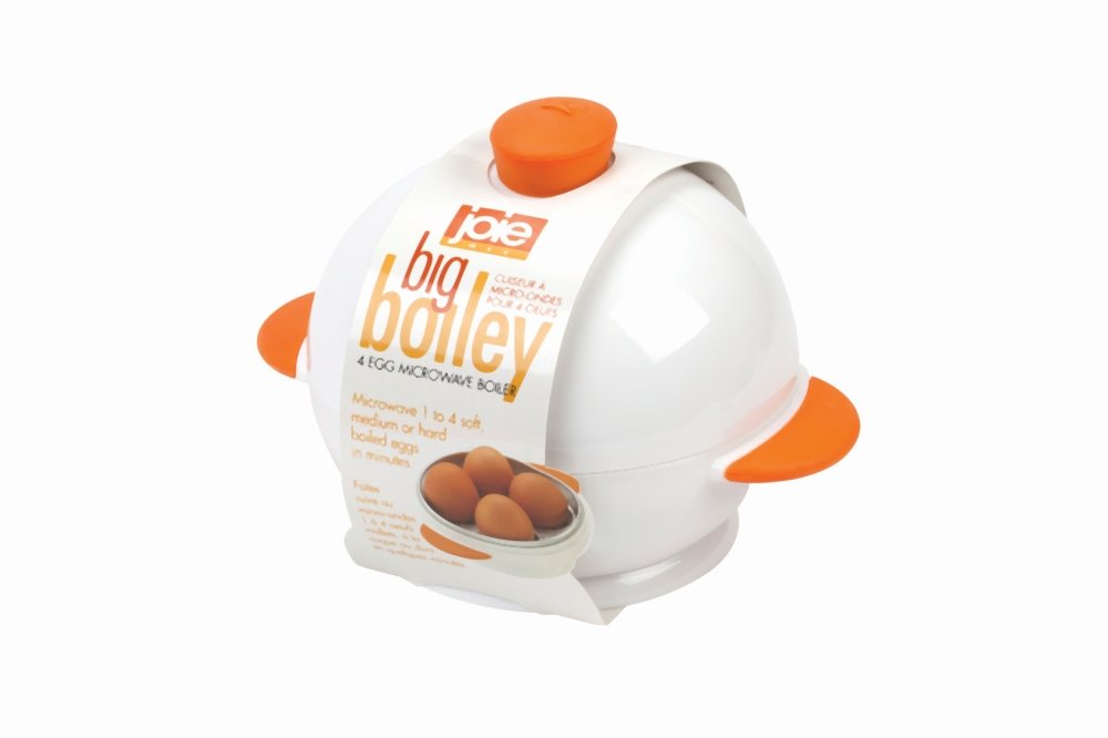Joie Big Boiley Microwave Egg Cooker - White, 6.75 x 5.25 x 5 Inches - Perfect for Quick Breakfast, Office Lunch & Healthy Meal Prep