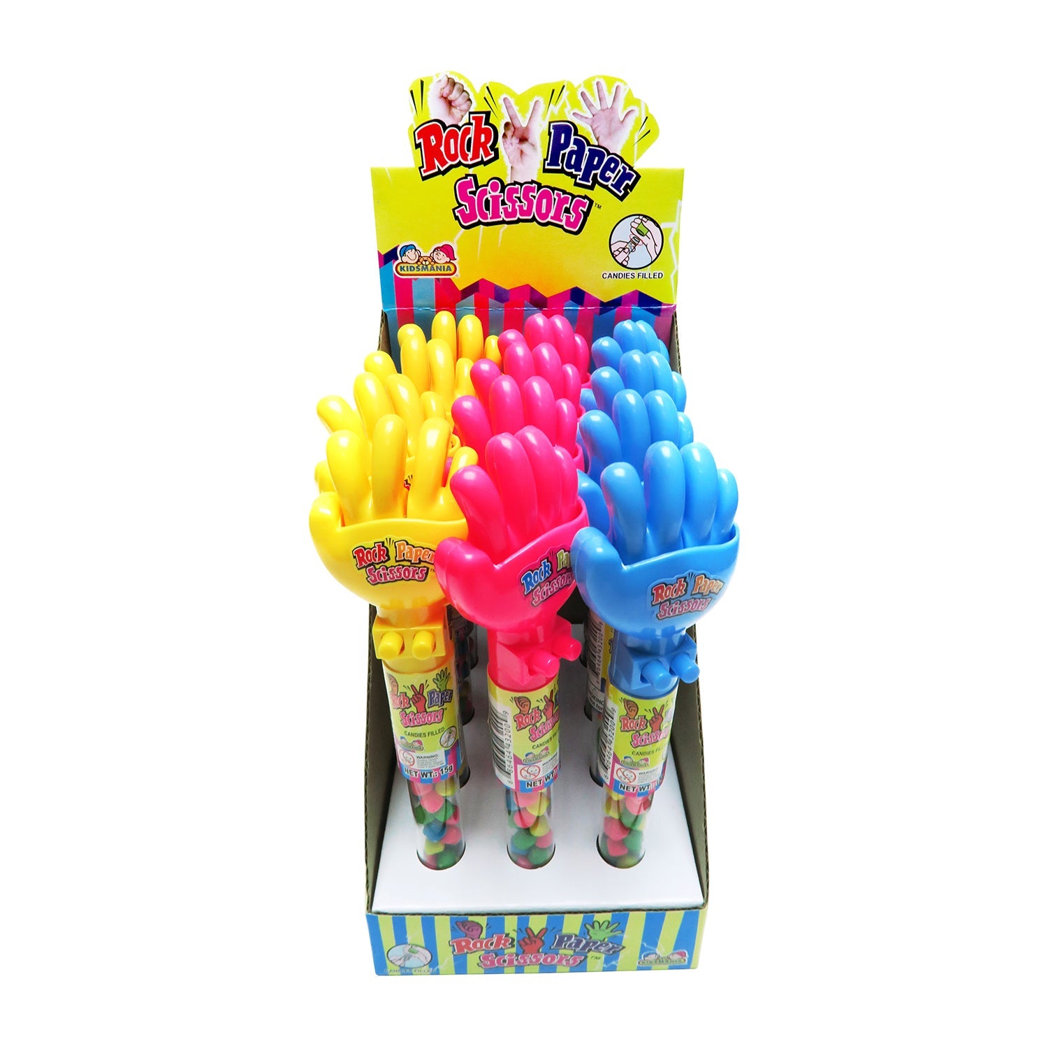 Kidsmania Rock Paper Scissors Game Set - 12 Count in a Box | Classic Hand Game for Kids, Family Fun, Party Activities & Classroom Games