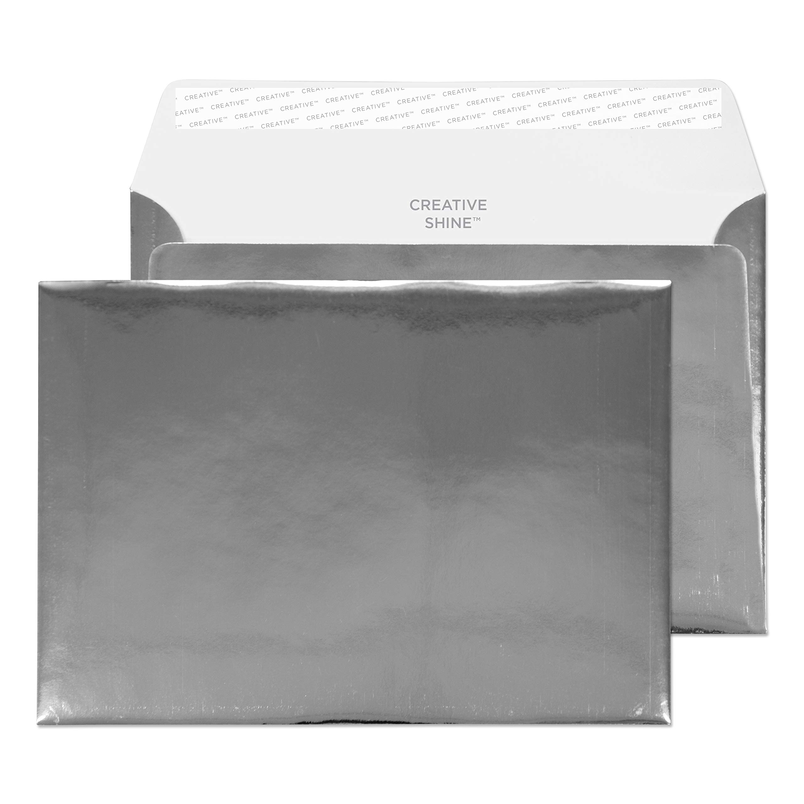 Creative Shine C5 162 x 229mm Peel & Seal Wallet Envelopes - Chrome Plated (100 Pack) for Business Mail, Wedding Invitations & Greeting Cards
