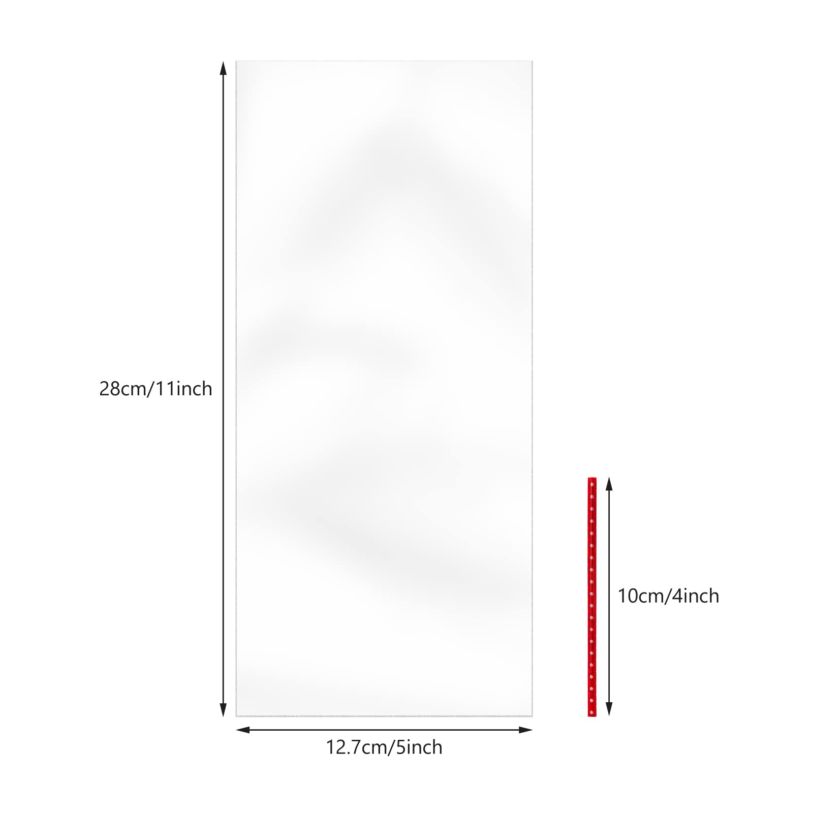 Newkita 100 Pack 5x11 Inch Clear Cellophane Bags with 4