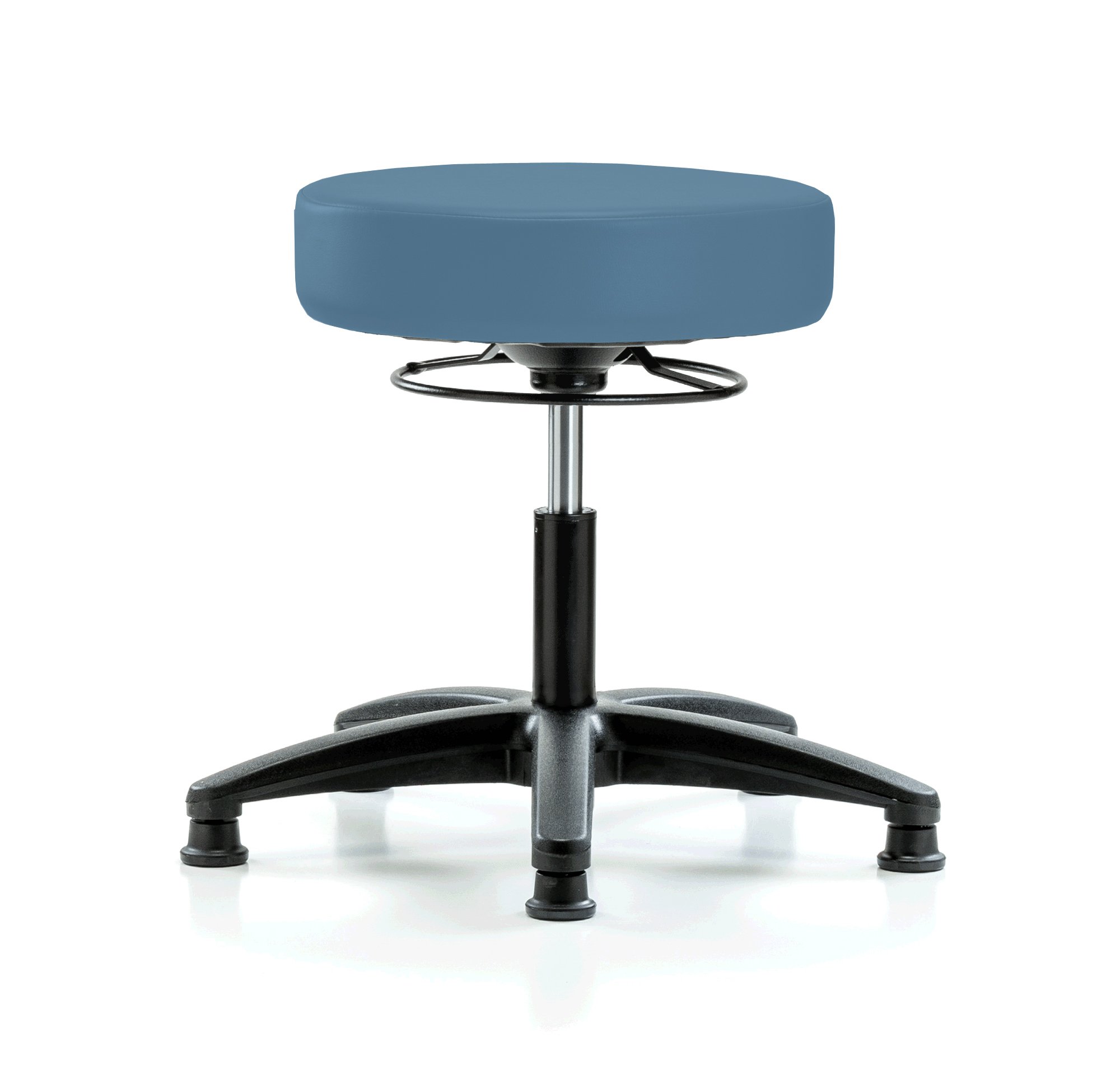 360 Degree Swivel Massage Stool with Adjustable Height - 300 lb Weight Capacity - Colonial Blue Vinyl Upholstery - Perfect for Therapists, Office Workers & Home Use