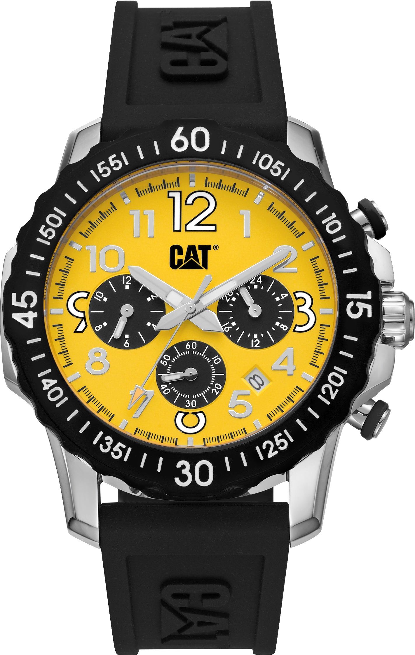 Downforce Multi Watch with Yellow Dial & Black Silicone Strap - Sporty Chronograph for Men, Outdoor Activities & Casual Wear