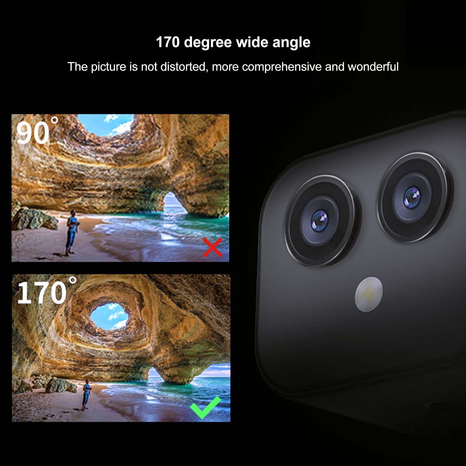 Zunate Mini Security Camera 4K WiFi Surveillance Dual Lens IP Camera with APP Control, 2-Way Audio & 170° Wide Angle - Ideal for Home Security, Baby Monitor, Pet Camera, Living Room & Corridor Surveillance