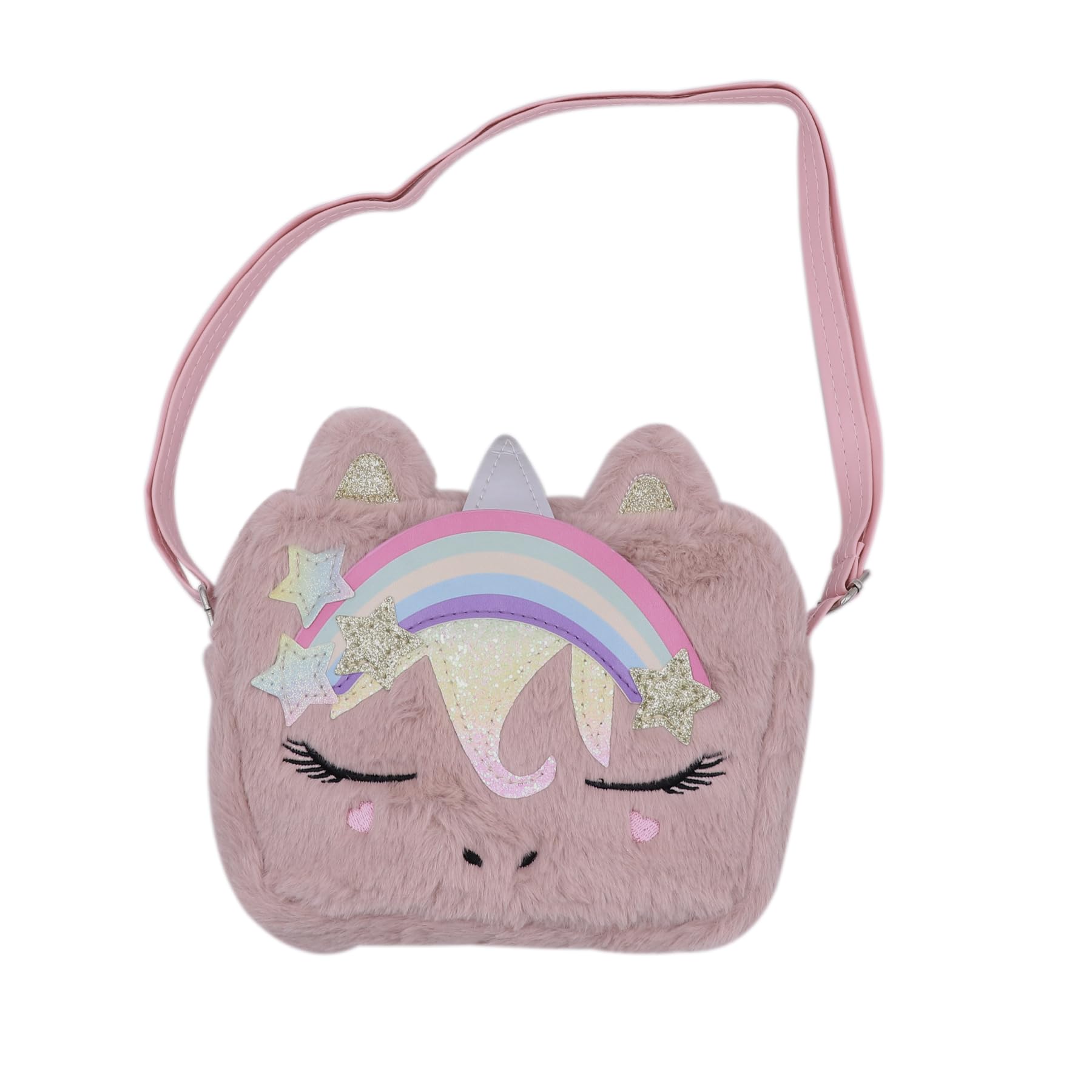 Adorable Pink Fluffy Unicorn Crossbody Bag - Kawaii Plush Shoulder Purse for Women & Girls | Perfect Gift for Birthday, Cosplay, Anime Conventions & Daily Use