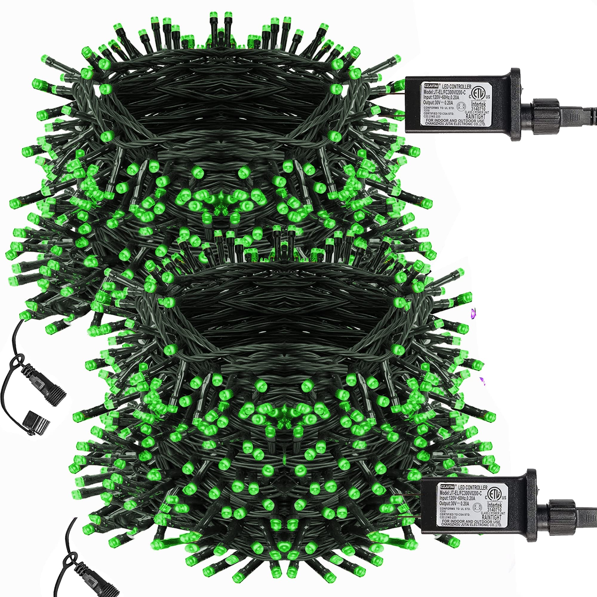 Dazzle Bright Green Christmas String Lights - 132FT 400 LED Connectable Green Wire with 8 Lighting Modes | Waterproof Indoor/Outdoor Holiday Decor for Patio, Party, Tree & Home Decoration
