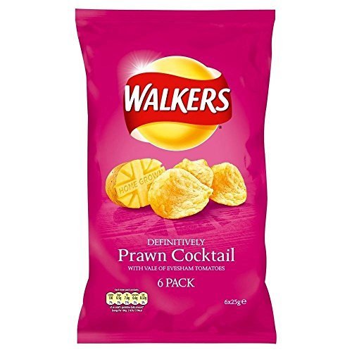 Walkers Prawn Cocktail Crisps 6-Pack (25g) - Perfect for Snacking & Parties