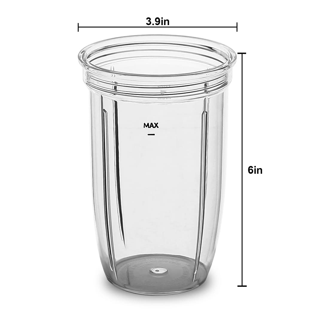 NutriBullet Replacement Cup with To-Go Lid - Compatible with NutriBullet Pro 1000 & Select 2.0 (18oz) - Perfect for Smoothies, Protein Shakes & On-the-Go Blending
