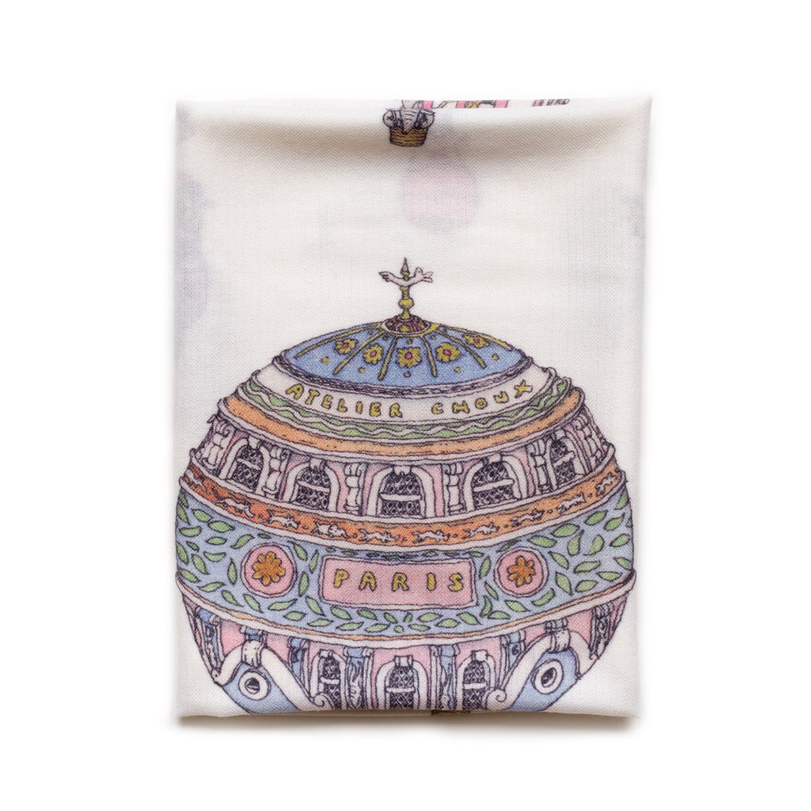 Atelier Choux Cashmere Blanket - Premium Soft Baby Blanket with Hot Air Balloon Design, 47x28 Inches (120x70cm) - Perfect for Nursery, Stroller, and Gift Giving