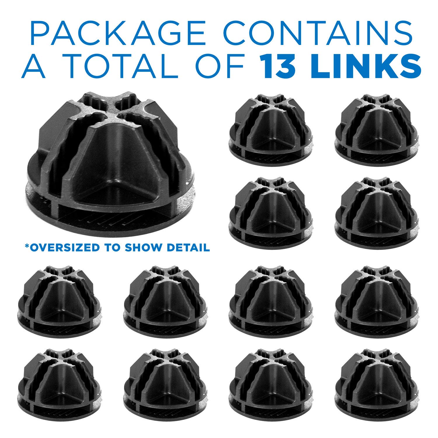 24-Piece Black Storage Cube Connectors for Modular Organizers - Fits 0.16
