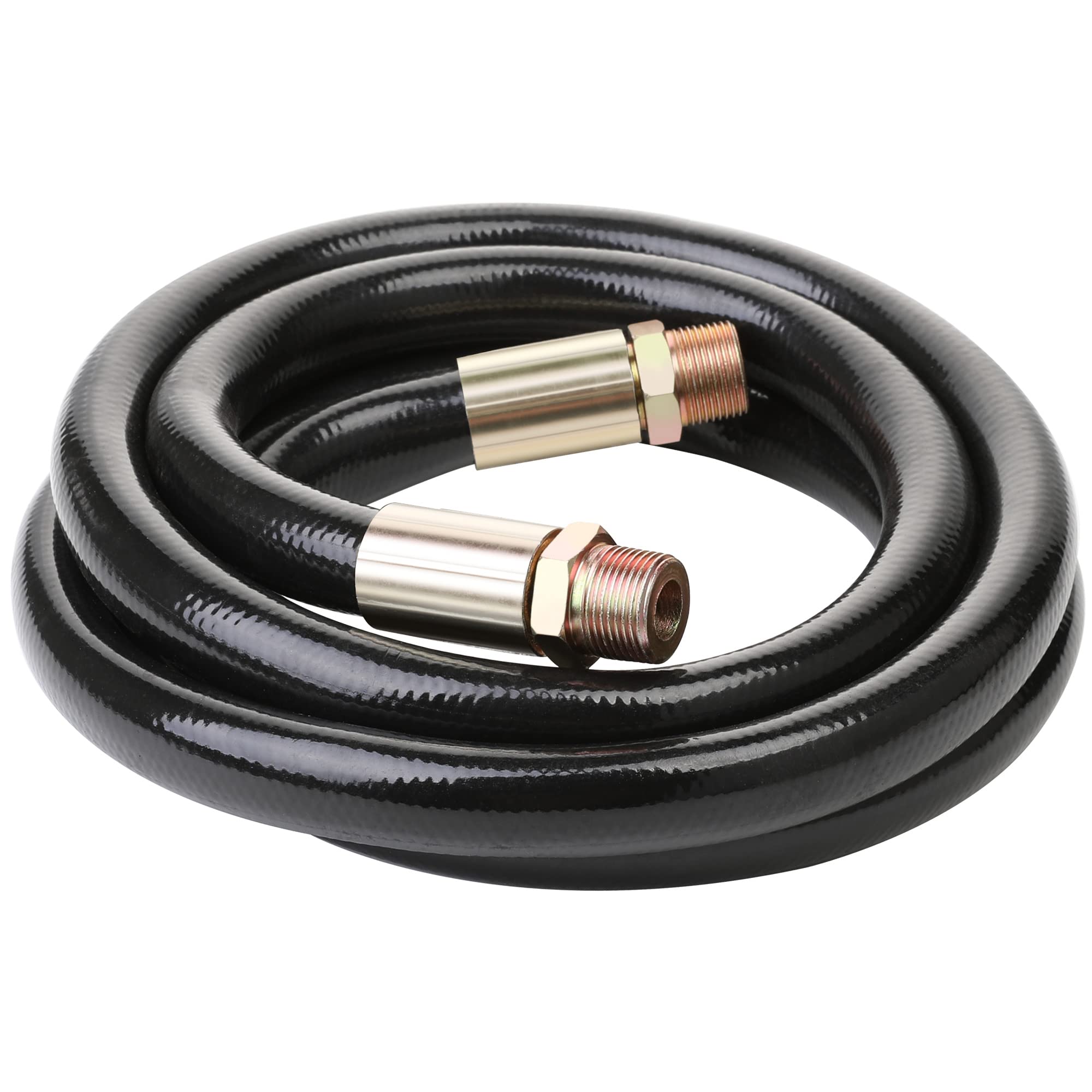 Hromee 3/4 Inch × 10 Feet Fuel Transfer Hose with Male Fittings - Gasoline, Diesel, Biodiesel & Kerosene Pump Hose for Tanks, Trucks & Equipment Refueling