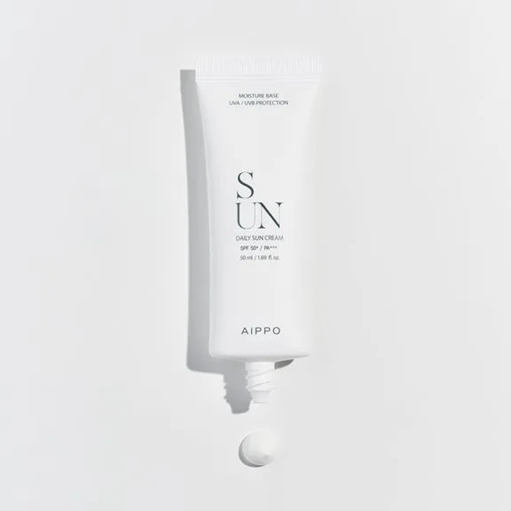 AIPPO SPF50+ PA+++ Daily Sunscreen Cream 50ml - Lightweight, Non-Greasy Face & Body Sun Protection for Outdoor Activities, Travel & Beach Days