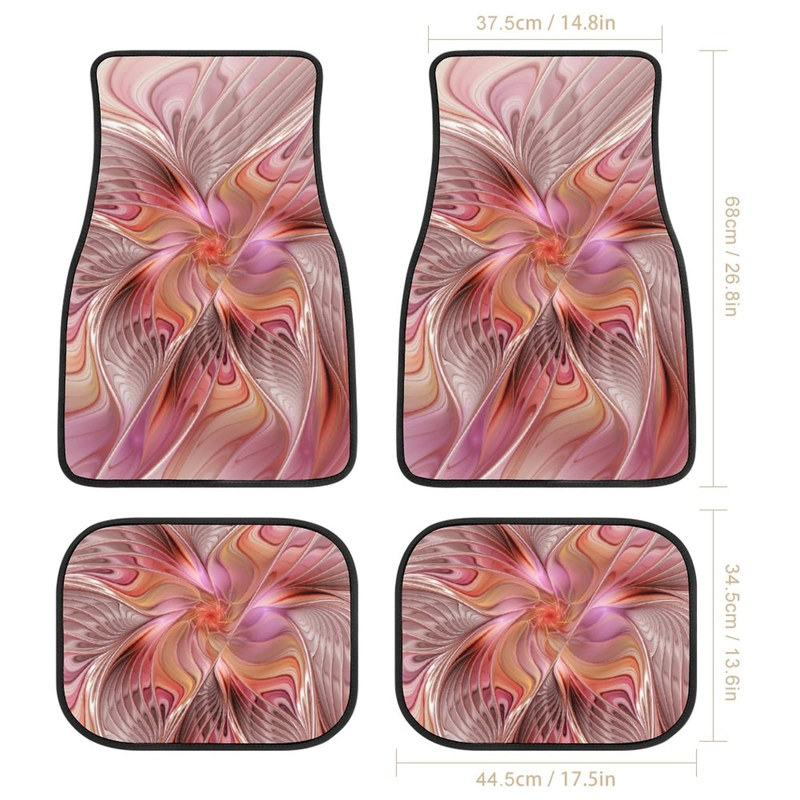 Abstract Butterfly Fantasy 4-Piece Car Floor Mats Set - Universal Fit for SUV, Vans, Sedans & Trucks - All-Weather Protection Auto Carpets - Perfect for Road Trips, Daily Commute & Family Travel