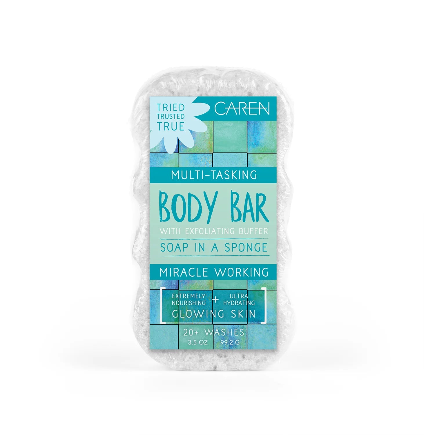Caren Seaside White Body Bar - Moisturizing & Exfoliating Soap for Smooth Skin | Perfect for Beach Trips & Spa Days