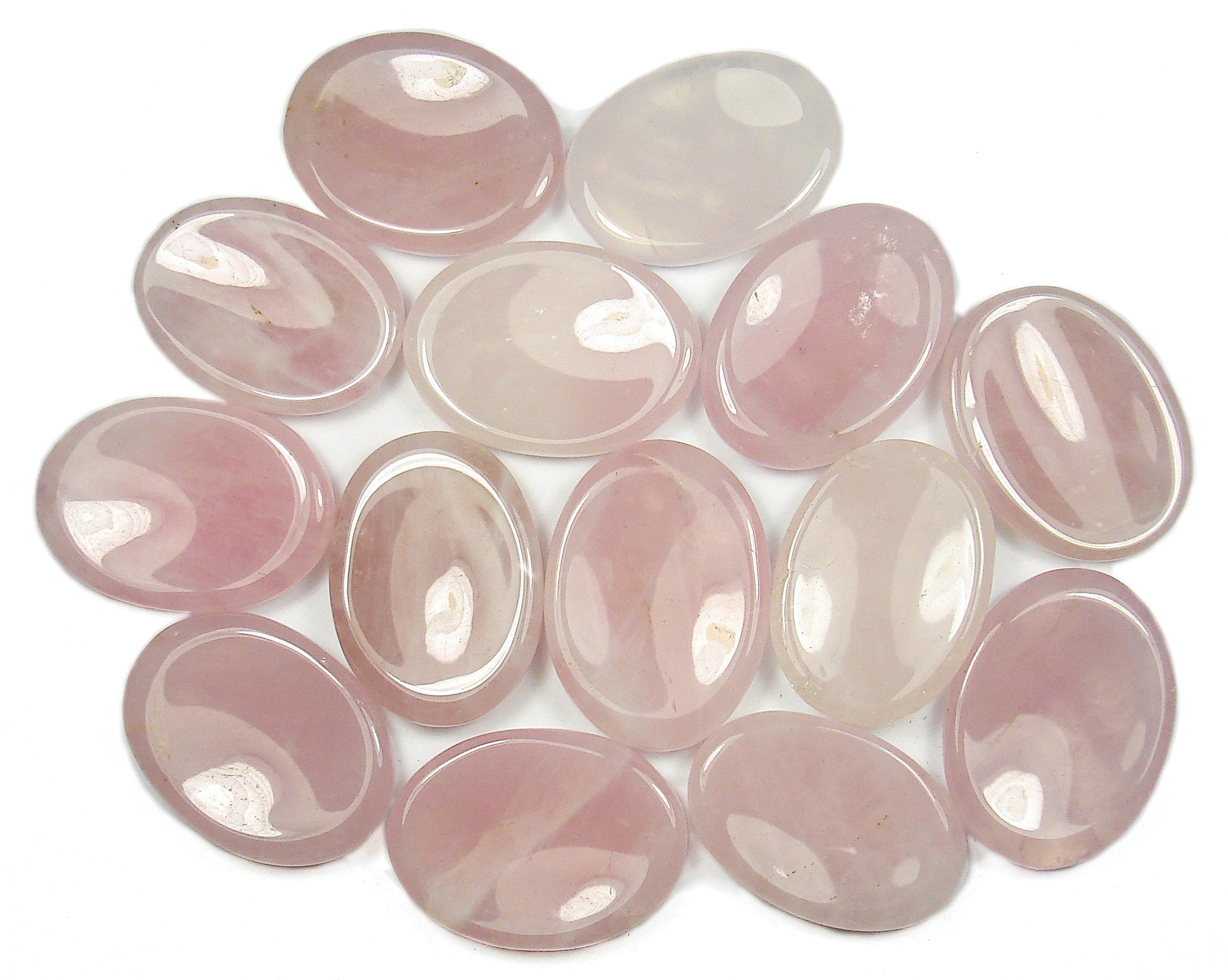 ROSE QUARTZ Crystal Worry Stone - Natural Healing Stone for Anxiety Relief & Stress Reduction with Description Card - Perfect for Meditation, Yoga & Emotional Balance