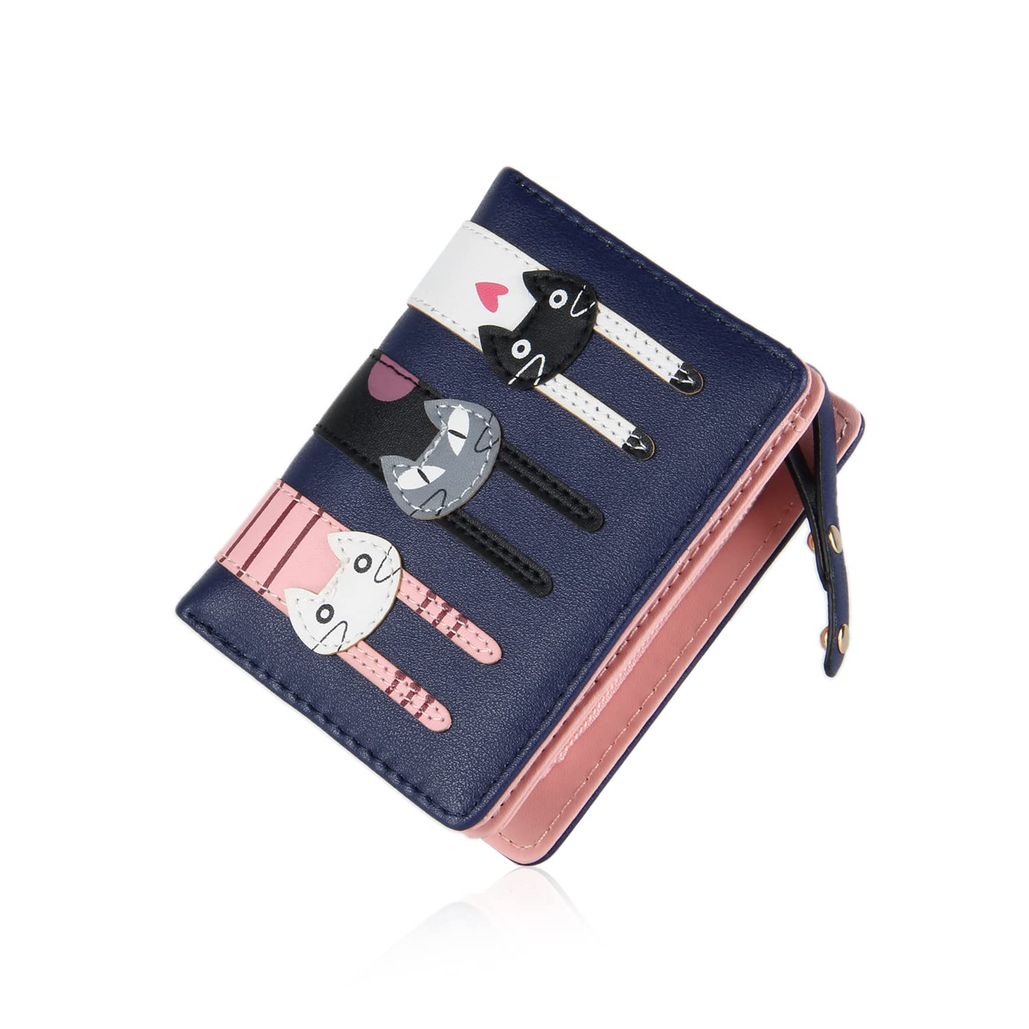 EVEOUT Women's Wallet - PU Leather Bifold Wallet with Coin Purse & Card Slots, Compact & Stylish Money Organizer (Blue) - Perfect for Everyday Use, Travel, and Gift Giving
