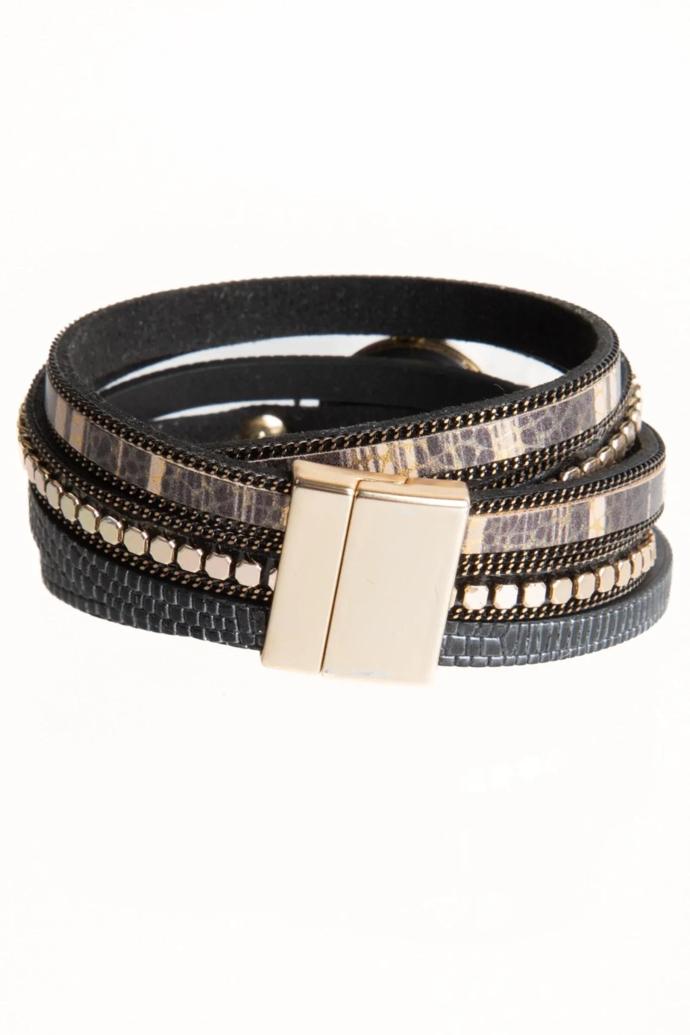 Vegan Leather Embellished Wrap Bracelet Watch for Women - Stylish Adjustable Wristwatch with Rhinestones - Perfect for Casual Wear, Office & Special Occasions