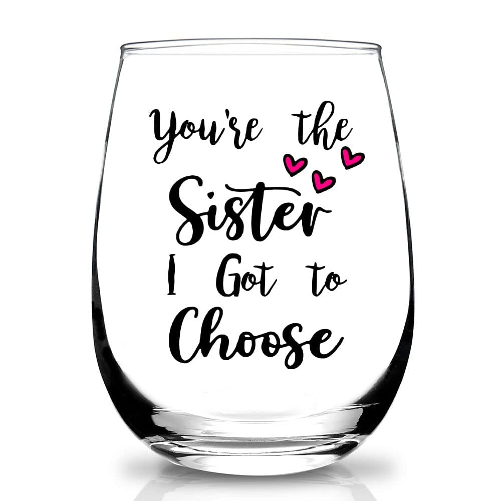Personalized Wine Glass Gift for Sister - Thoughtful Sister-in-Law Present for Birthday, Christmas, Mother's Day & Valentine's Day - Perfect for Celebrations, Toasts & Special Moments