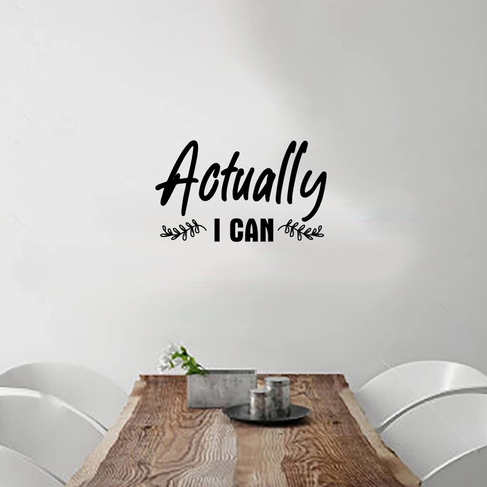 Actually I Can Stickers - Motivational Wall Decals for Home & Office Decor - Inspirational Quotes for Living Room, Bedroom - 22 Inch Self-Adhesive Vinyl Wall Art - Perfect for Gifts, DIY Projects & Positive Vibes