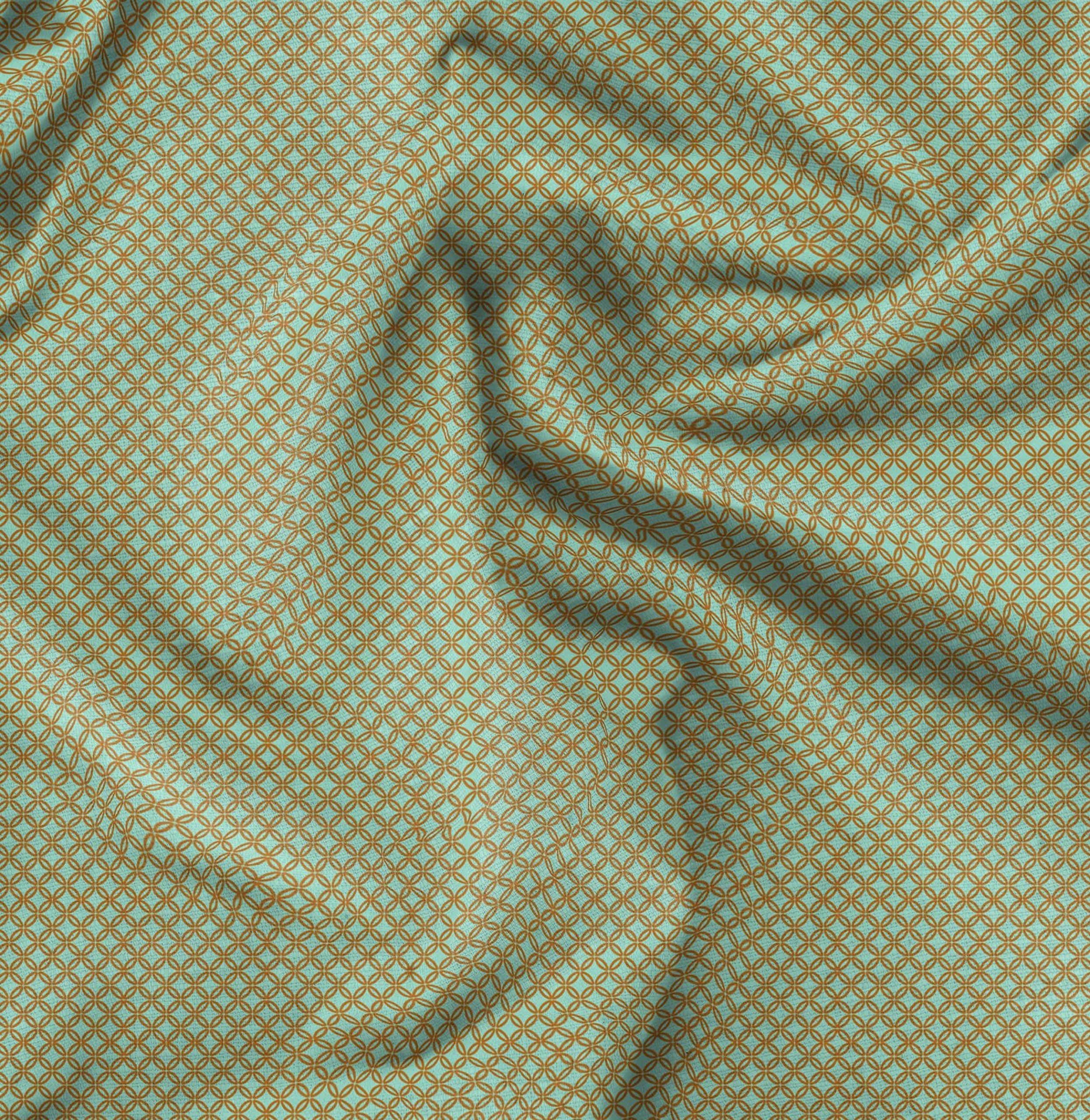 Soimoi Moss Green Georgette Fabric by The Yard - 42 Inch Wide Floral Geometric Printed Material - Botanical Artistic Patterns for Dresses, Scarves & Home Decor