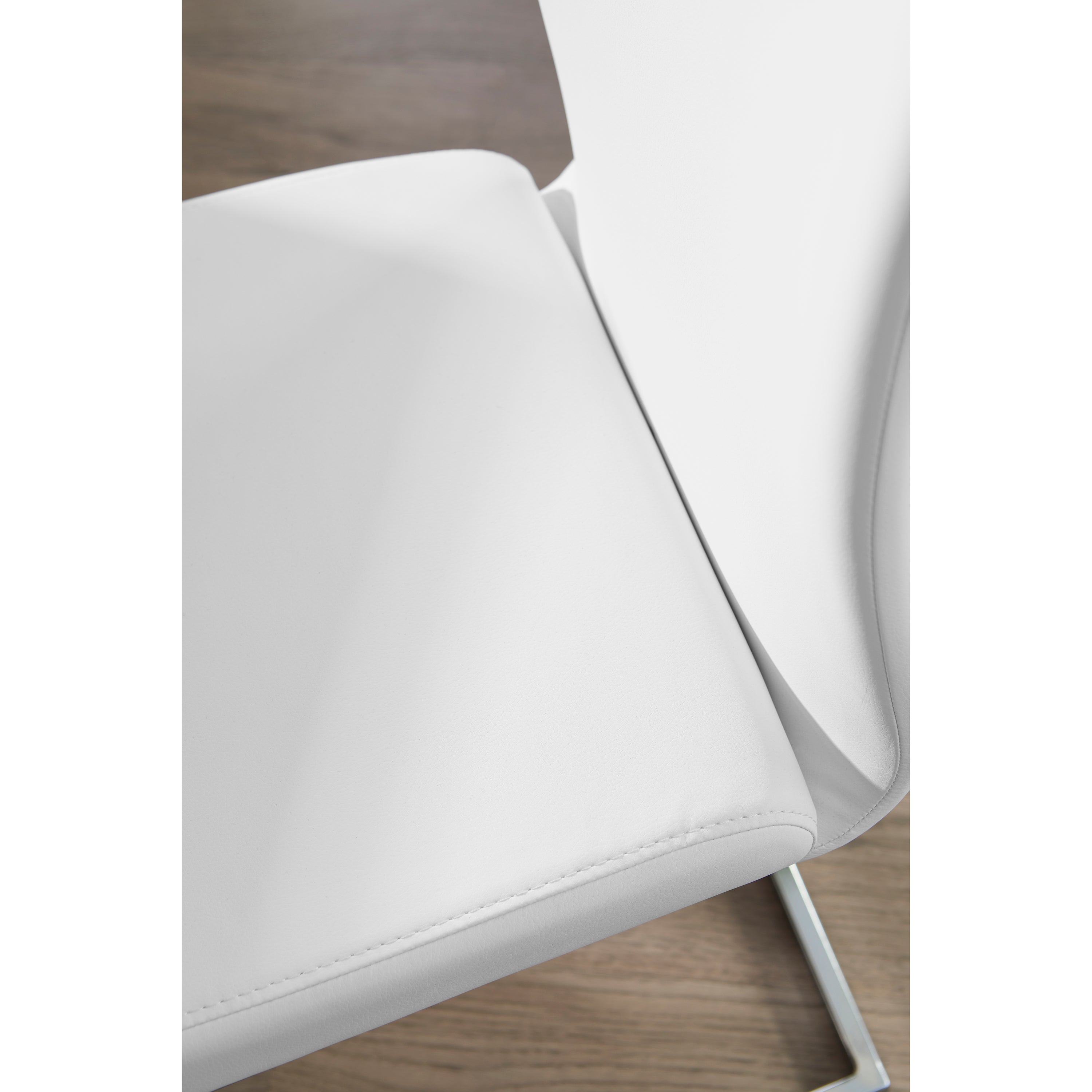 Premium Epifania Dining Leather Chairs Set of 4 - Modern Chrome Legs & Genuine Leather Seating for Elegant Dining Room, Kitchen, or Office Conference Table - Euro Style Contemporary Furniture