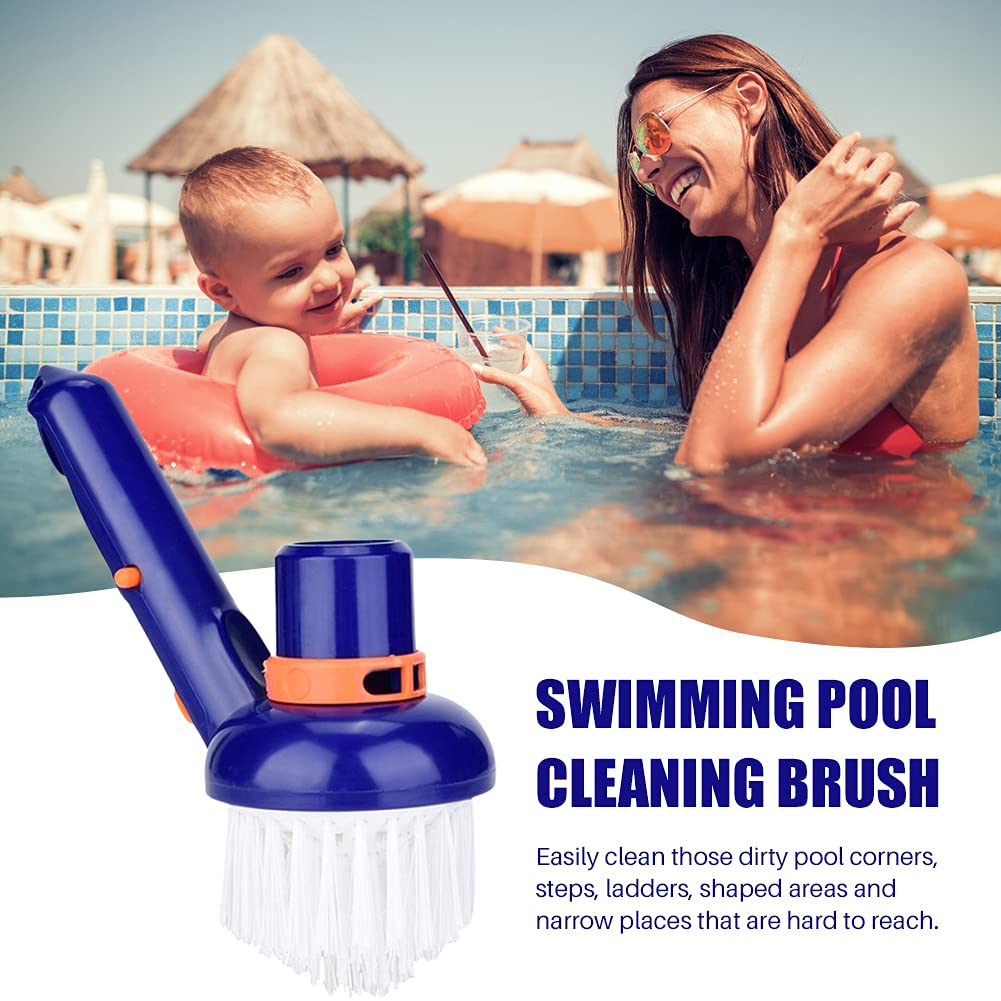 Premium Nylon Bristle Corner Vacuum Brush for Pools & Spas – Heavy Duty Swimming Pool Corner Cleaning Brush for Above Ground & Inground Pools, Hot Tubs – Ideal for Stairs, Tight Spaces & Hard-to-Reach Areas