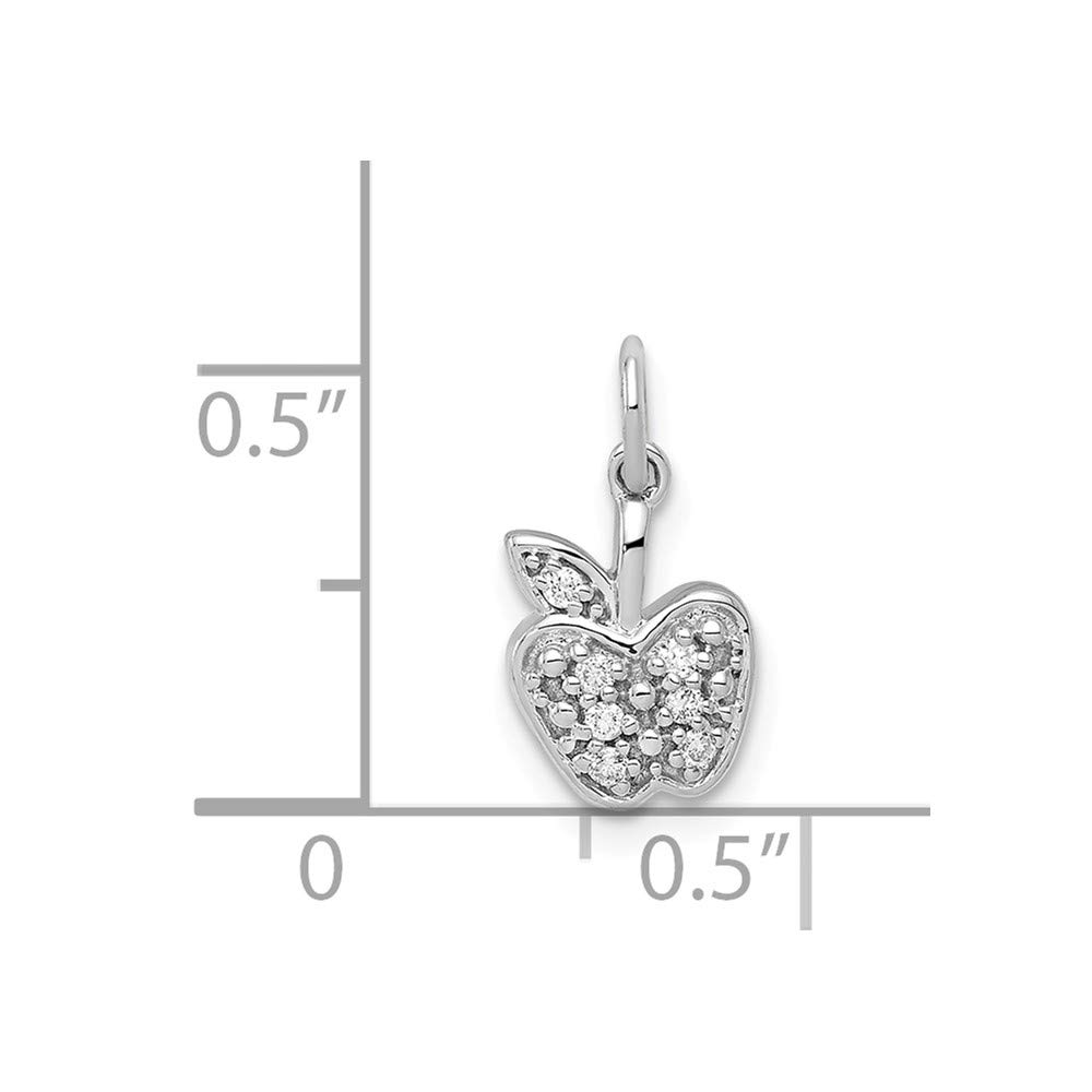 14K White Gold Diamond Apple Charm Pendant - Elegant Jewelry Gift for Women | Perfect for Birthdays, Anniversaries & Special Occasions