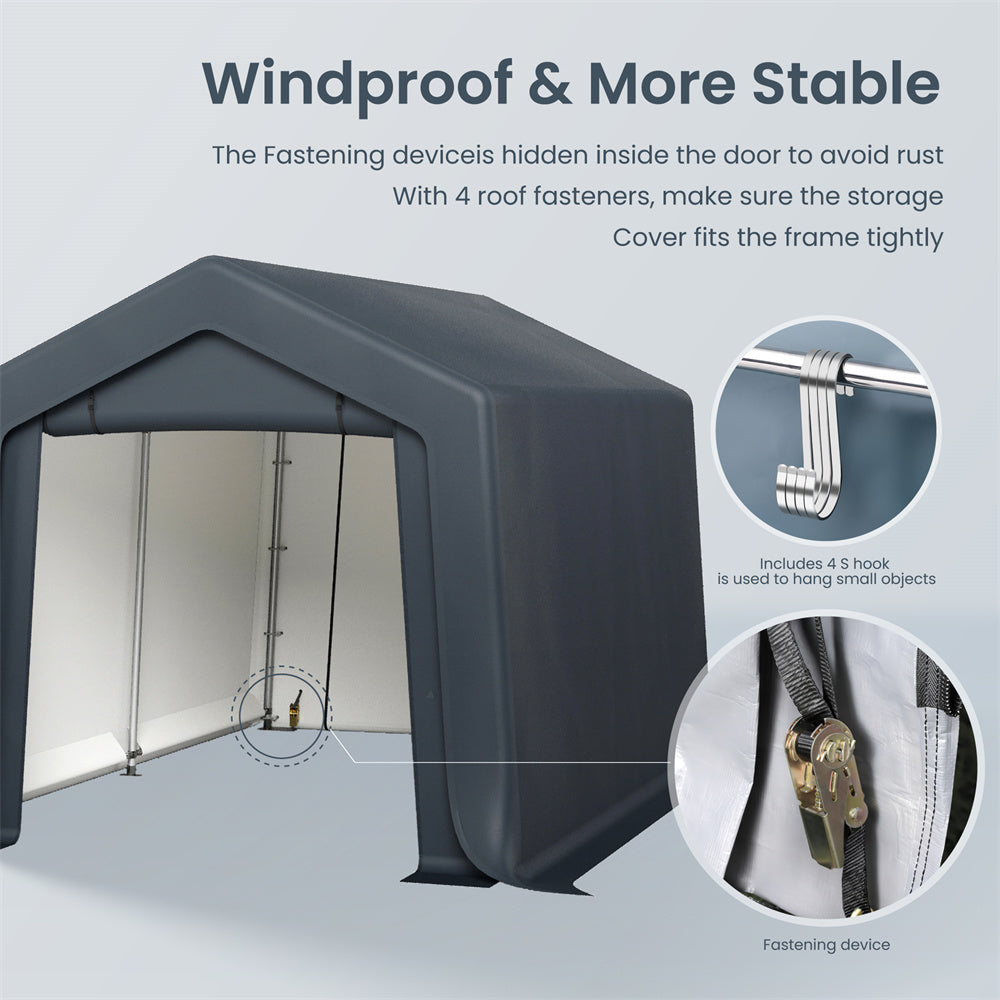 Sophia & William Outdoor Portable Storage Shelter Shed Garage with Vents - Waterproof Carport for Garden, Patio & Vehicle Protection - Perfect for Backyard, Camping & RV Storage