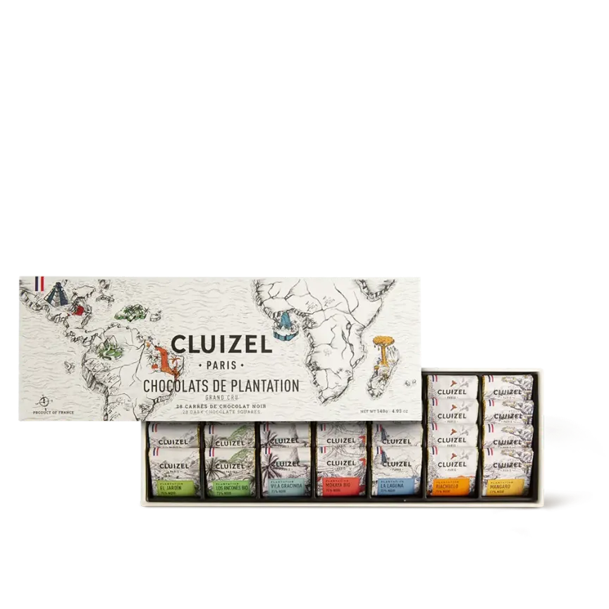 Premium Michel Cluizel Single Estate Chocolate Tasting Box - 28-Piece Gourmet Dark & Milk Chocolate Assortment | Luxury Gift for Holidays, Parties & Corporate Events