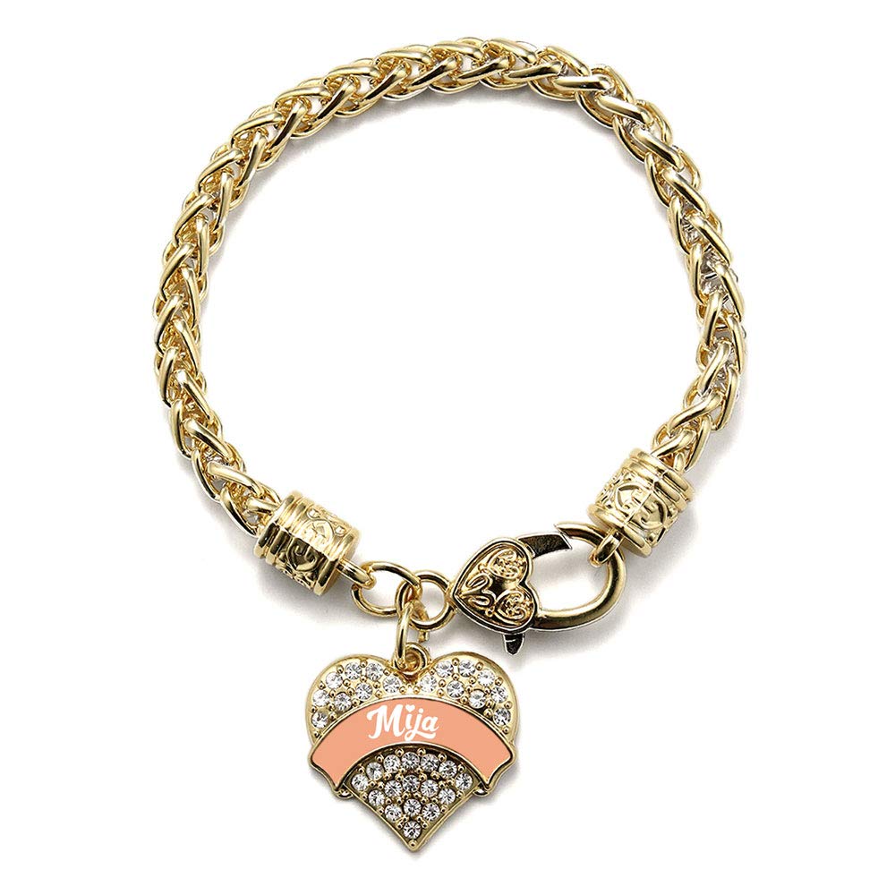 Inspired Silver Gold Pave Heart Charm Bracelet with Cubic Zirconia - Elegant Dainty Jewelry for Women, Perfect for Valentine's Day Gifts, Anniversary, Birthday & Everyday Wear