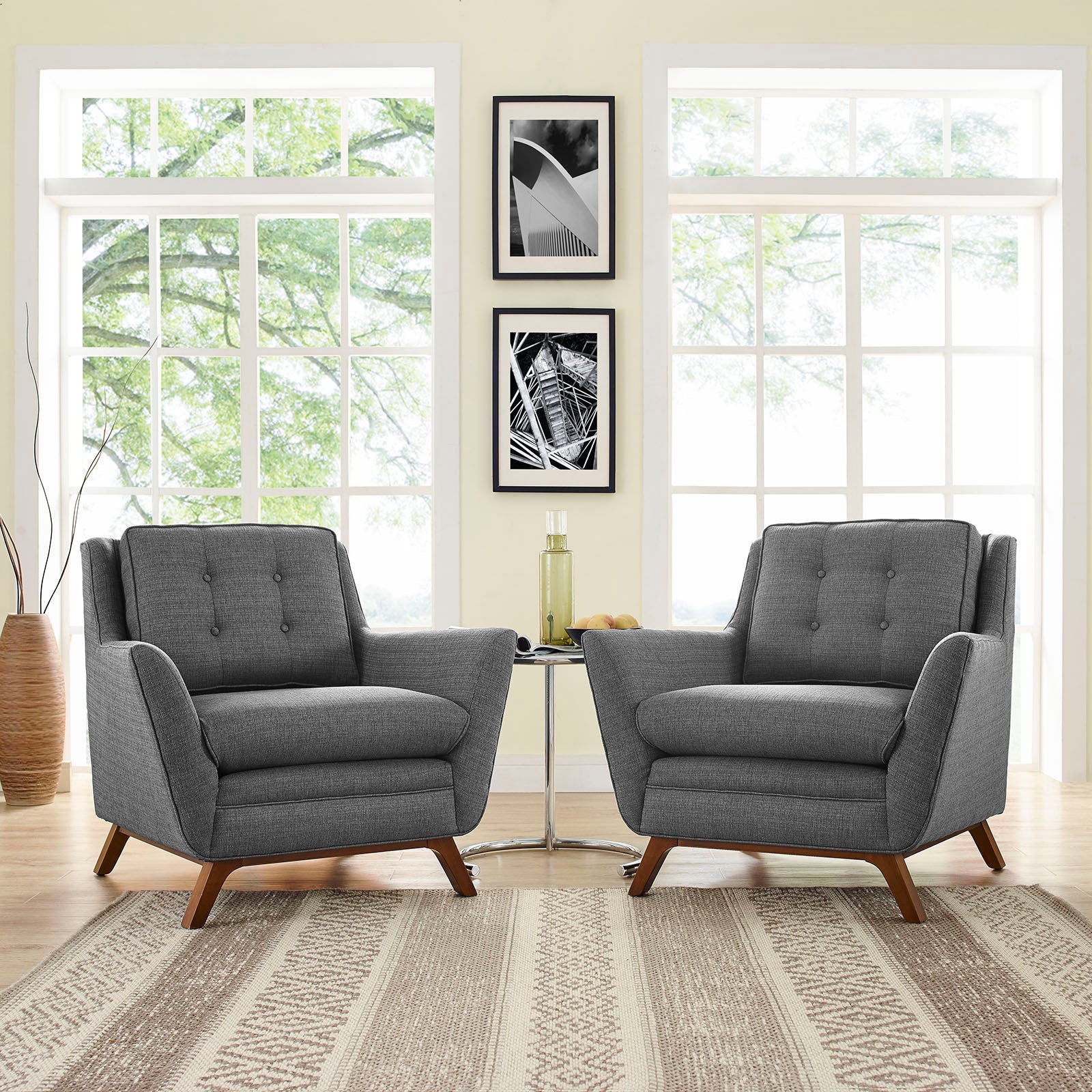 Beguile 2-Piece Upholstered Fabric Living Room Set - Sofa & Loveseat for Small Spaces | Perfect for Apartments, Condos and Cozy Living Rooms