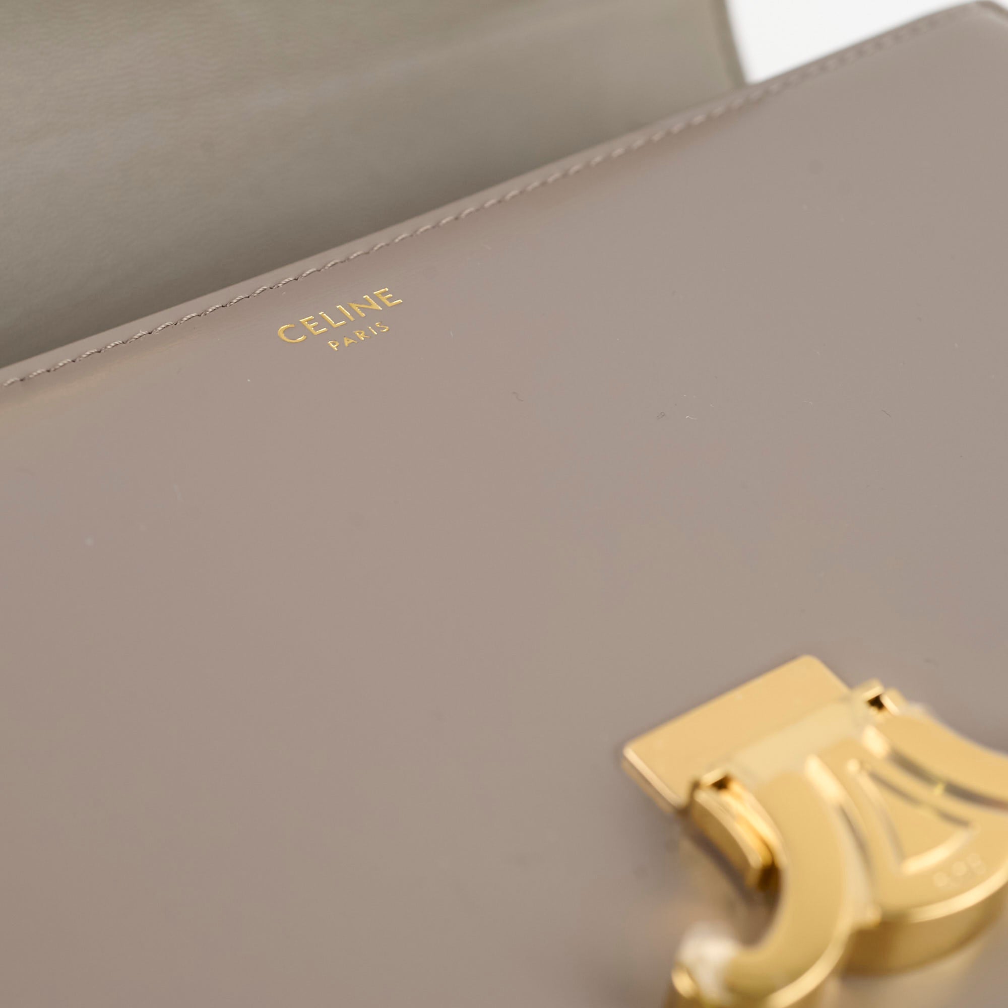 Celine Classique Medium Triomphe Bag Pebble Leather Shoulder Bag for Women | Luxury Designer Handbag for Work, Travel & Everyday Use