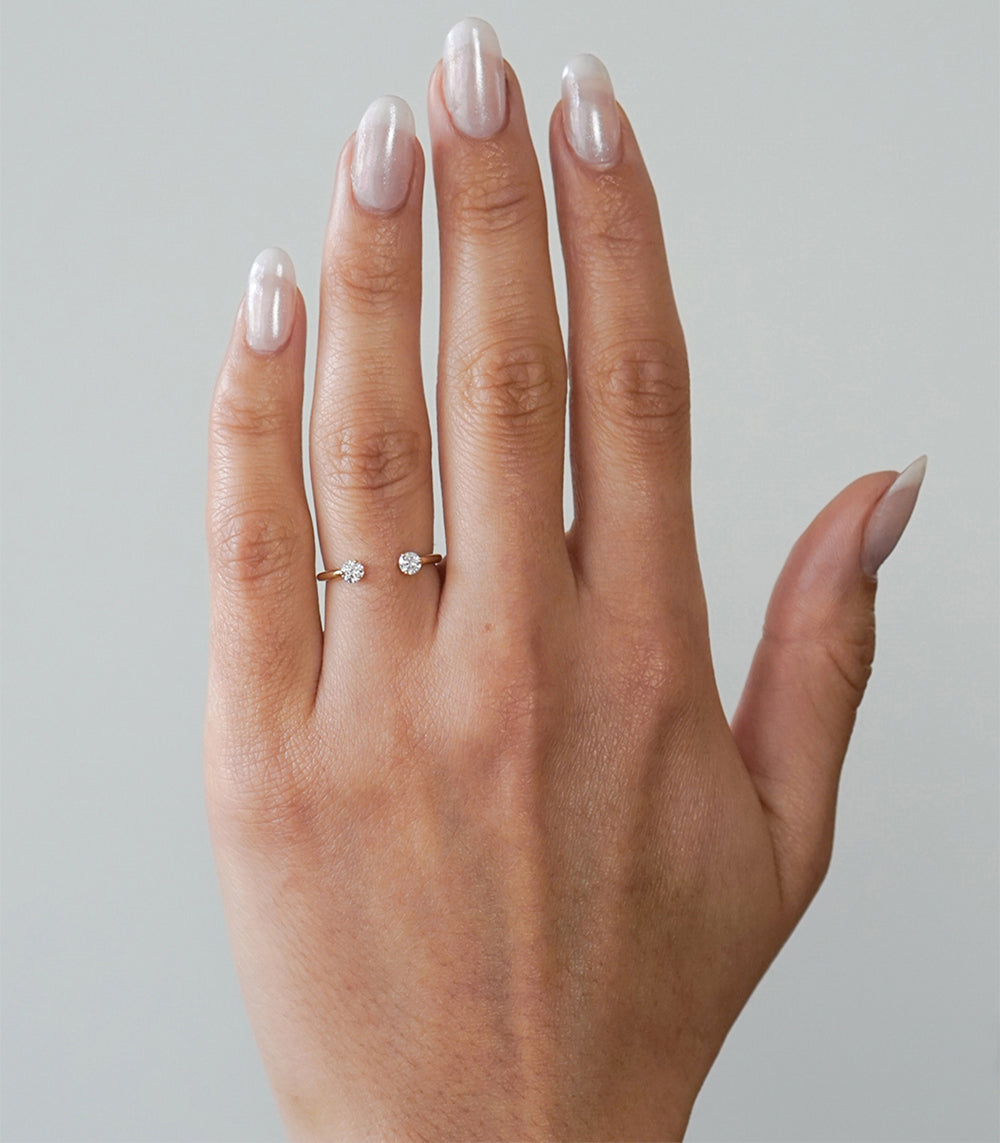 Lunetta Round Diamond Nesting Band Ring - Stackable Wedding & Engagement Ring for Women | Perfect for Bridal Sets, Anniversary Gifts & Everyday Elegance