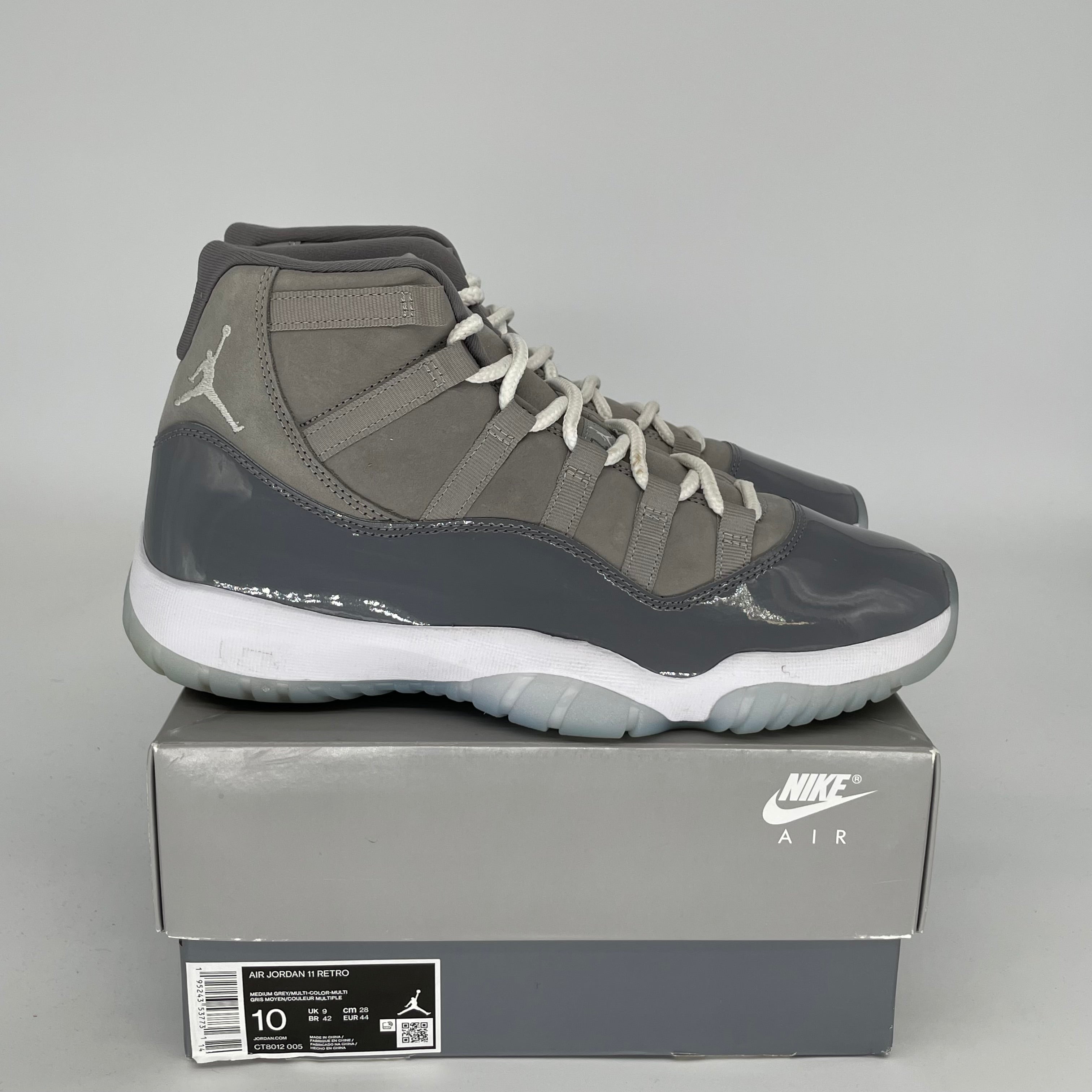 AIR JORDAN 11 Retro Cool Grey Men's Basketball Shoes Size 10 - CT8012-005 | Authentic Sneakers for Casual Wear & Sports Performance
