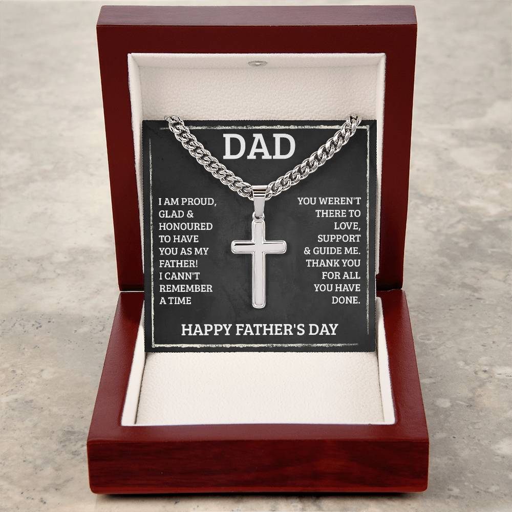 Personalized Cross Necklace for Dad - Custom Engraved Father's Day Gift - Perfect for Birthday, Anniversary & Religious Occasions