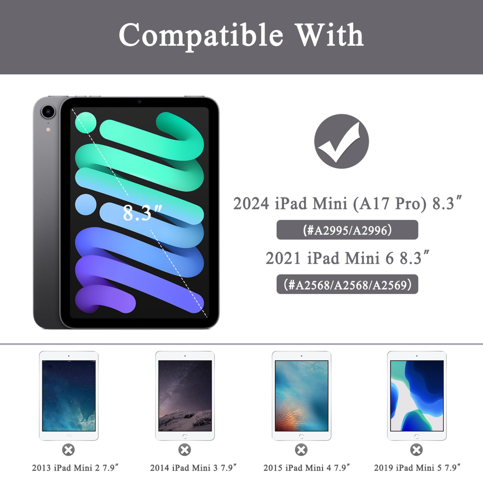 Supveco Slim Protective Case for iPad Mini 7 (A17 Pro) 2024 & iPad Mini 6 2021 8.3 Inch - Soft TPU Back Cover with Pencil Holder & Auto Wake/Sleep Feature - Perfect for Work, School & Travel - Green