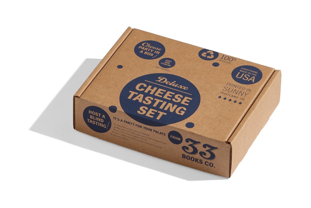 33 Books Co. Premium Cheese Tasting Gift Set - 33 Cheese Varieties with 2 Copies Each, Cheese Board, Knives & Placards | Perfect for Wine Pairings, Dinner Parties & Gourmet Gifts