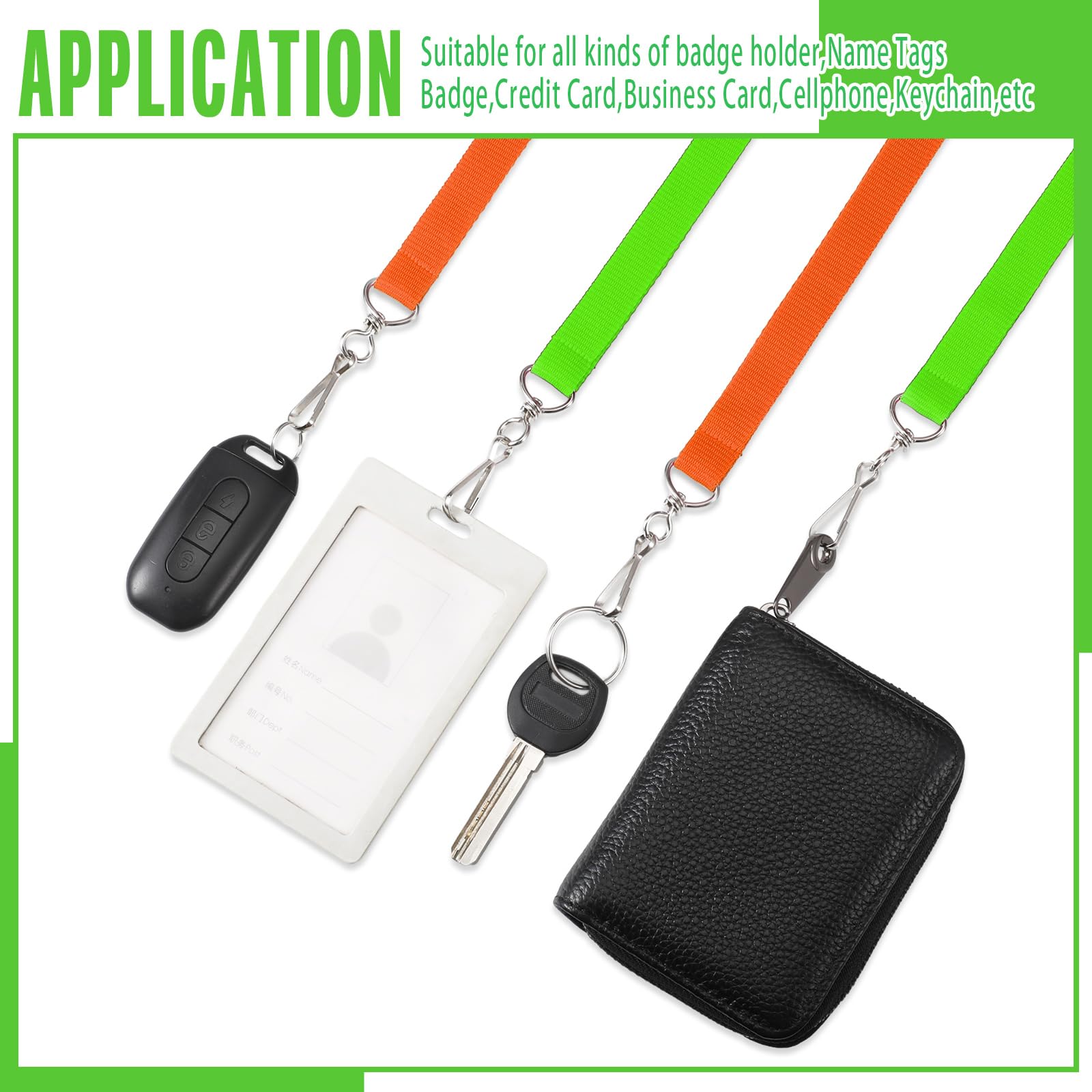 Breakaway Lanyards with J Hook - Bulk ID Badge Holders for Work & Events
