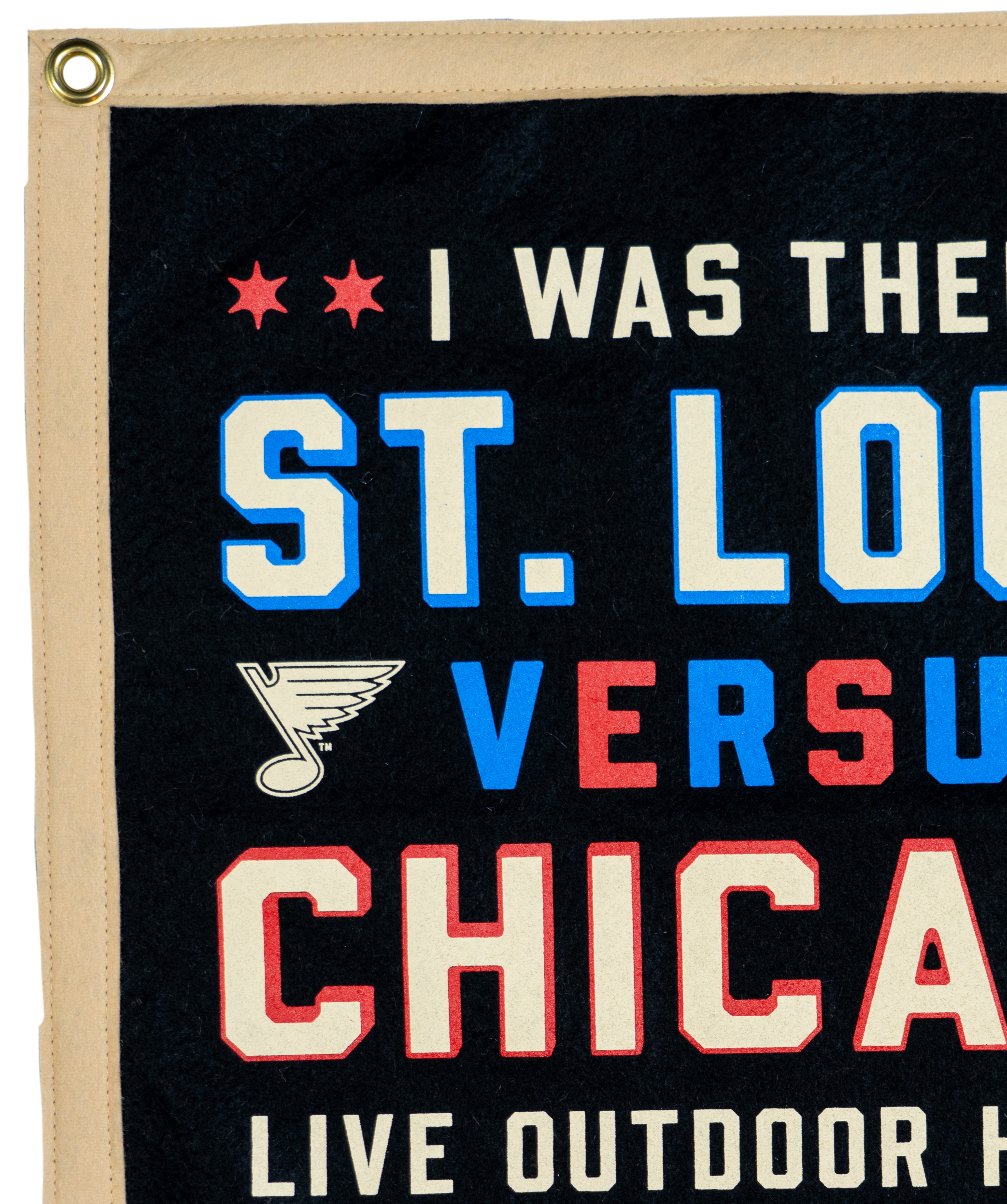 NHL Winter Classic® St Louis Blues vs Chicago Blackhawks Camp Flag - Officially Licensed NHL Merchandise by Oxford Pennant - Perfect for Tailgating, Game Day Decor & Sports Fan Gifts