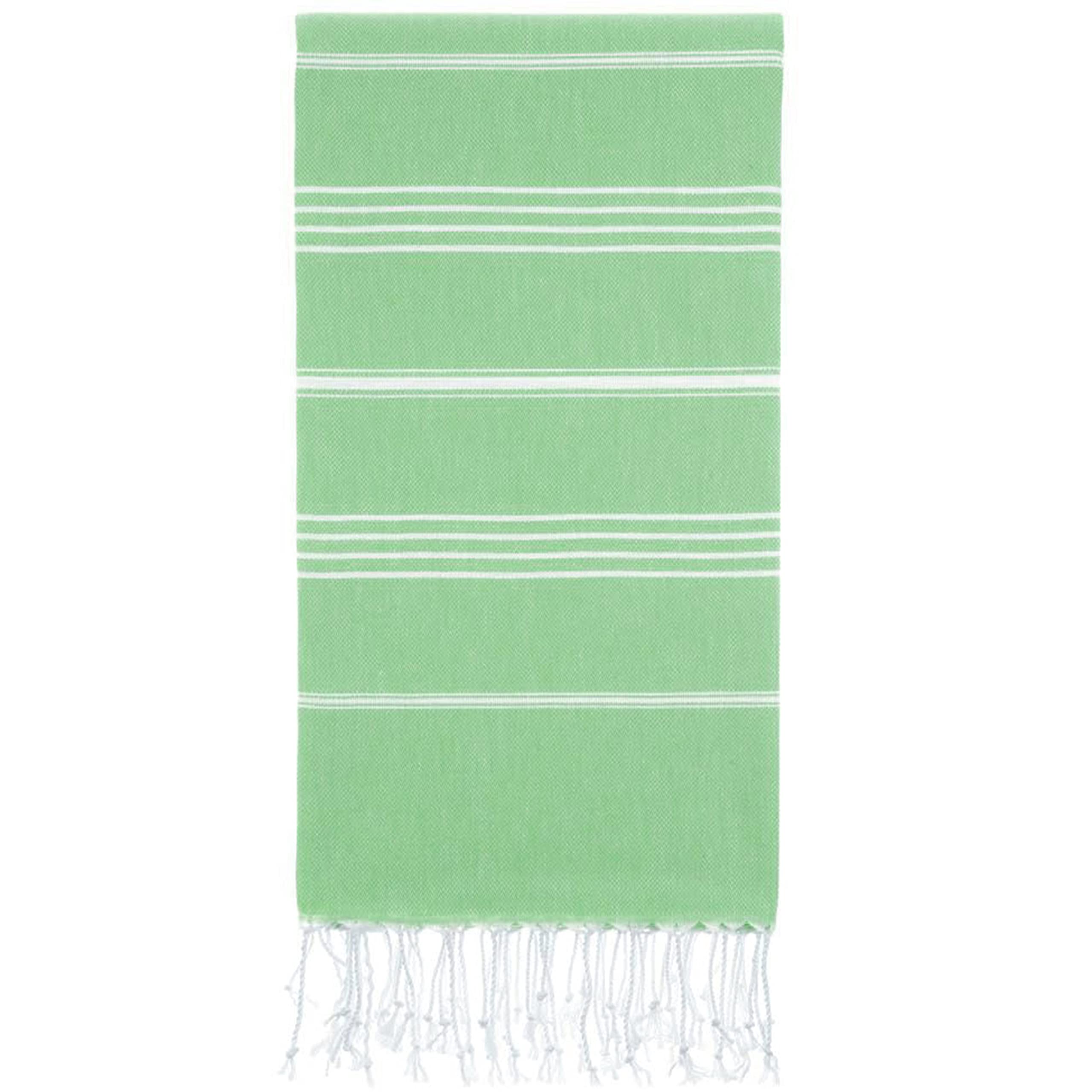 East'N Blue Lina Peshtemal Turkish Cotton Beach Towels - Lightweight, Quick-Dry, Soft & Absorbent 100% Cotton Oversized Towel for Beach, Pool, Gym, Travel | Perfect for Sunbathing, Yoga & Spa Days - Green