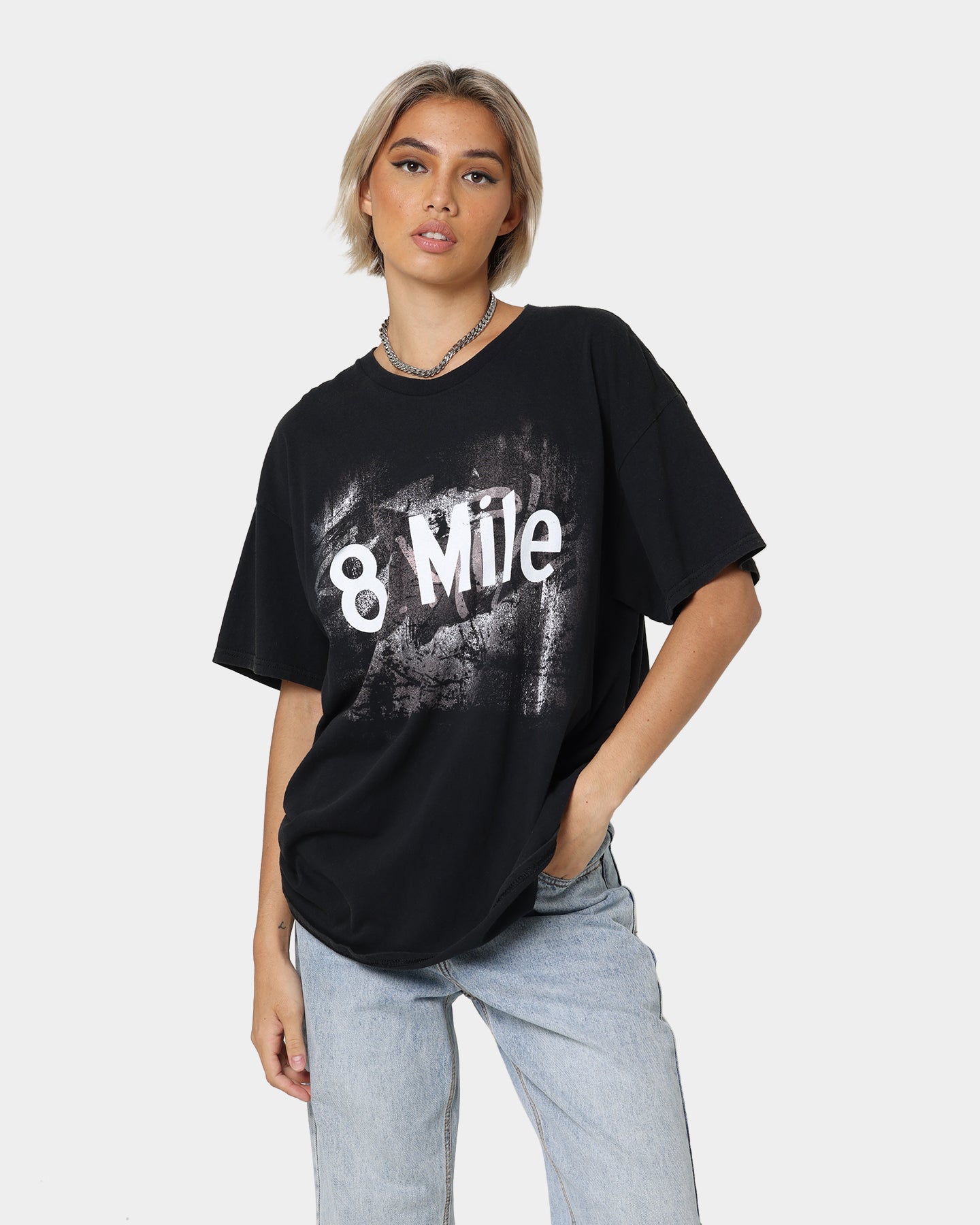 8 Mile Vintage T-Shirt Black Wash - American Thrift X 8 Mile Retro Graphic Tee for Men | Perfect for Casual Wear, Concerts & Street Style Fashion