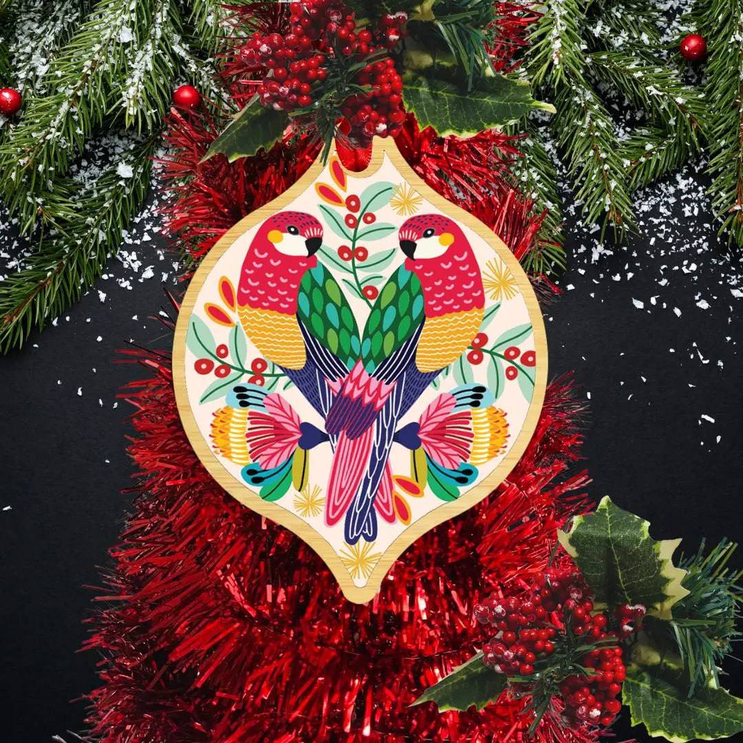 Australian Christmas Bauble Set - 12-Piece Handmade Glass Ornaments for Holiday Tree Decorations - Perfect for Xmas Party, Home & Office Decor