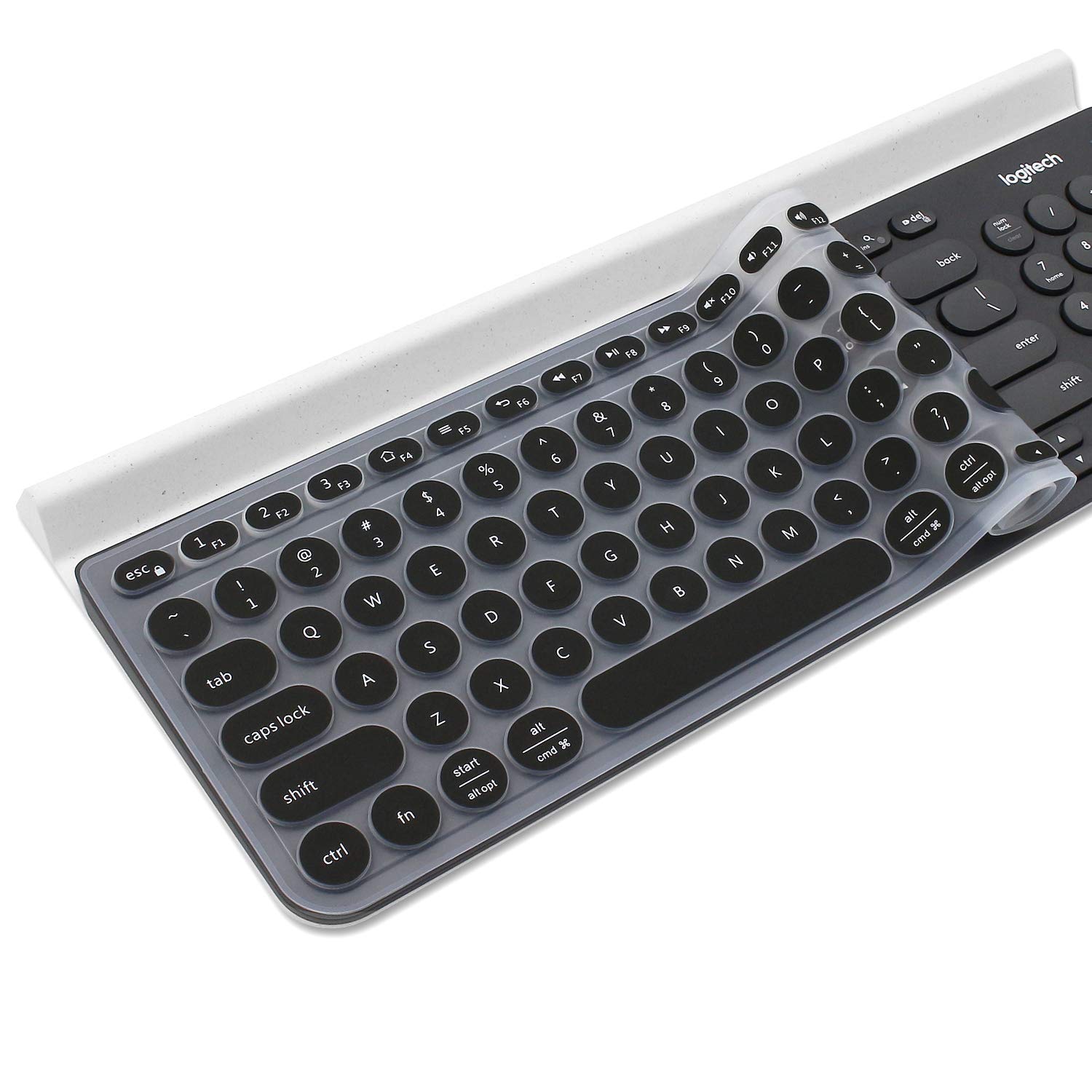 Logitech K780 Wireless Keyboard Silicone Cover - Ultra Thin Protective Skin Accessory (Black) | Dustproof, Spill-Resistant Keyboard Protector for Home & Office Use