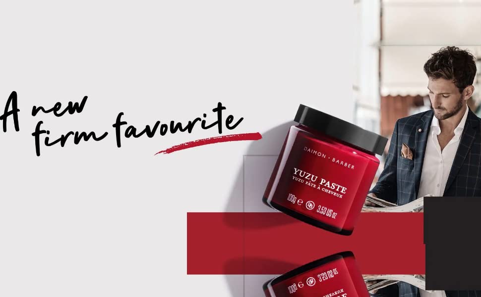 Daimon Barber Yuzu Paste Hair Pomade - Medium Hold Styling Cream with Yuzu Fruit, Kahai Nut & Beeswax | Long-Lasting, Easy Restyle for Fuller Hair (100g) | Perfect for Men's Grooming, Textured Hairstyles & Everyday Styling