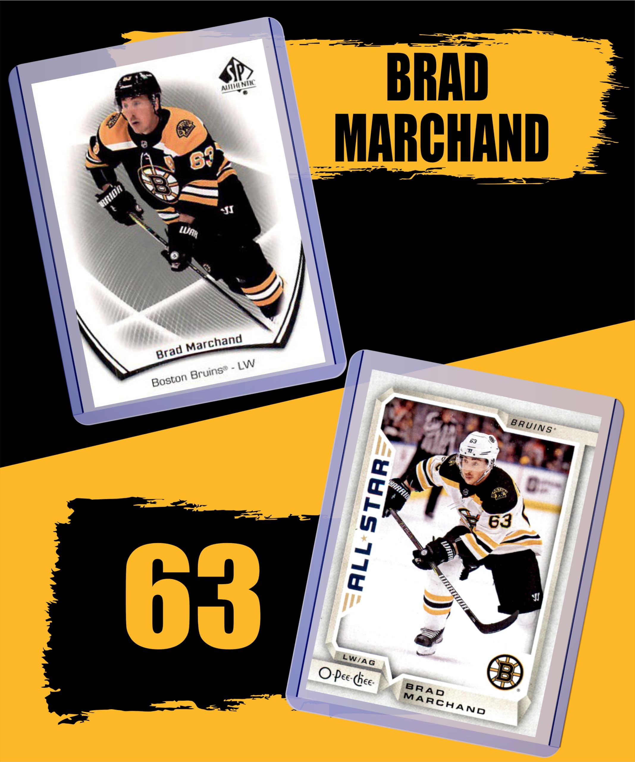 Brad Marchand (5) Assorted Boston Bruins Hockey Cards Gift Pack - Perfect for Collectors, Fans & Sports Memorabilia Gifts