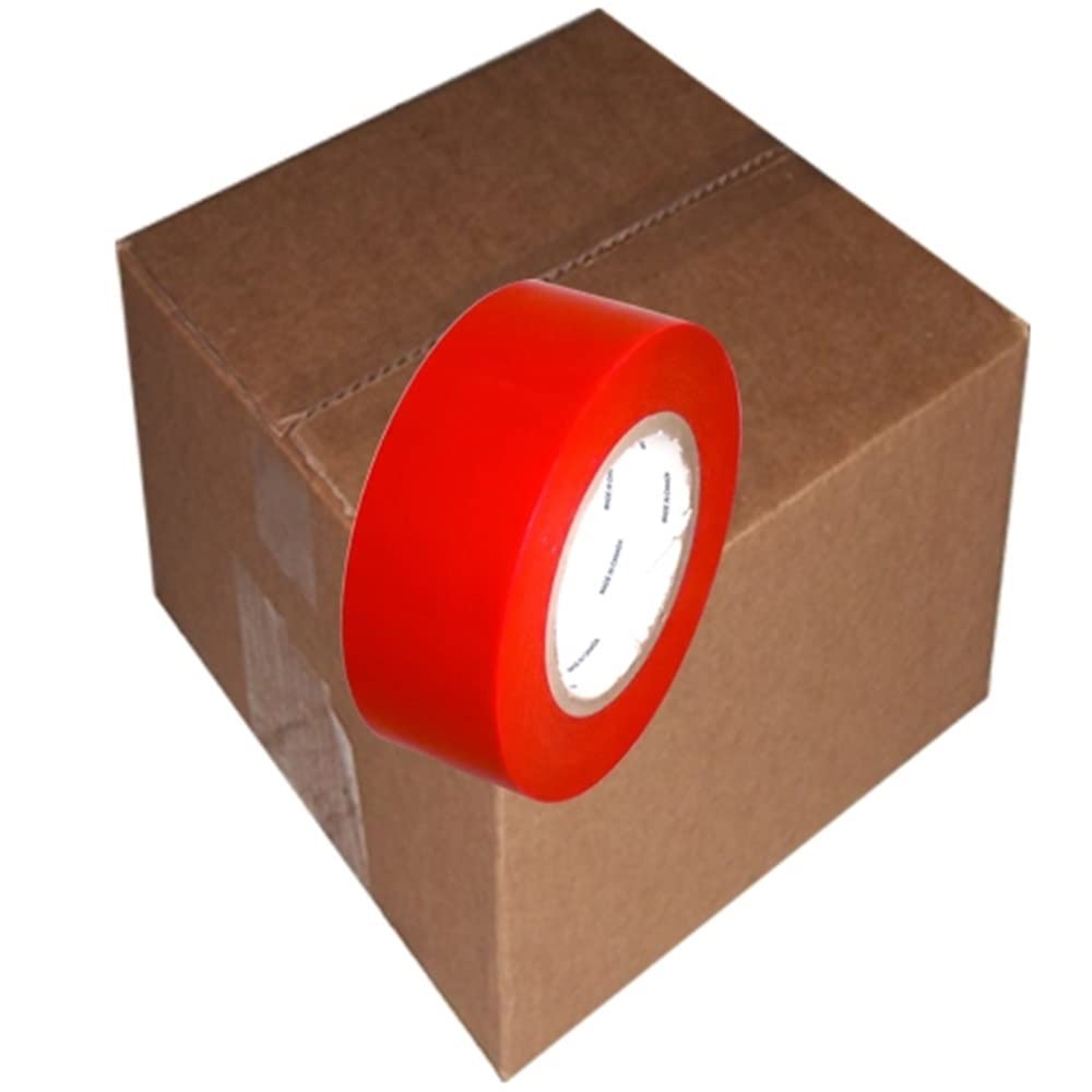 UV Resistant Red Polyethylene Film Tape - 2 Inch x 60 Yards (24 Rolls/Case) | Waterproof, Weatherproof for Outdoor, Industrial & Packaging Use