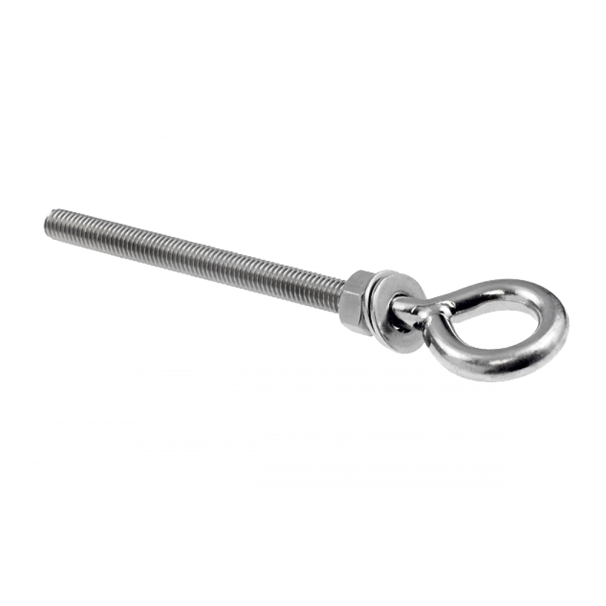 Stainless Steel Al Fresco Eye Bolt 130mm M8 - Heavy Duty Hanging Hook for Outdoor Decor, Canopy, and Marine Use