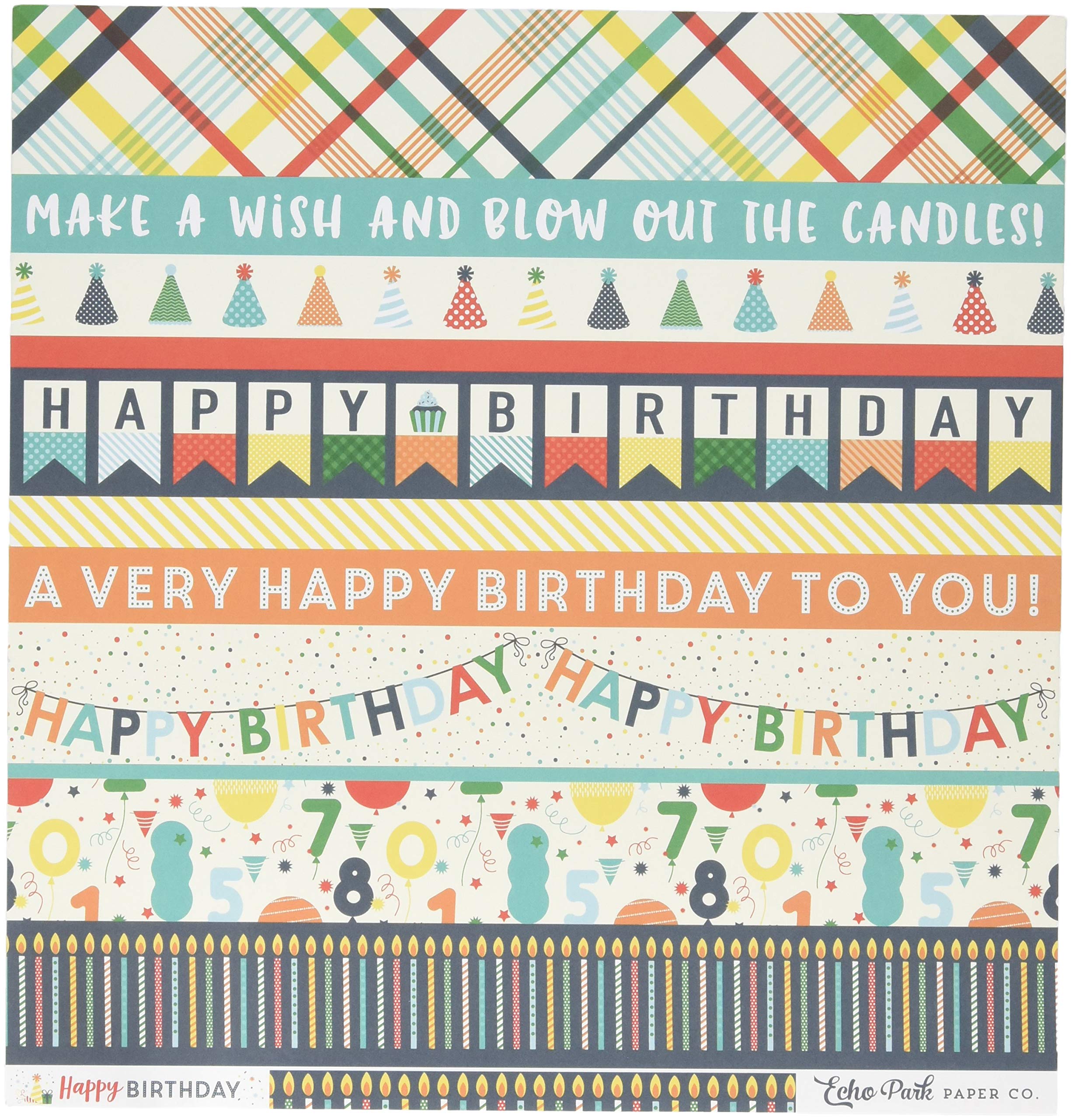 Echo Park Paper Co. Birthday Cake Scrapbooking Paper - Premium 12x12 Cardstock for DIY Cards, Party Decorations & Scrapbook Albums | Perfect for Birthdays, Baby Showers & Craft Projects