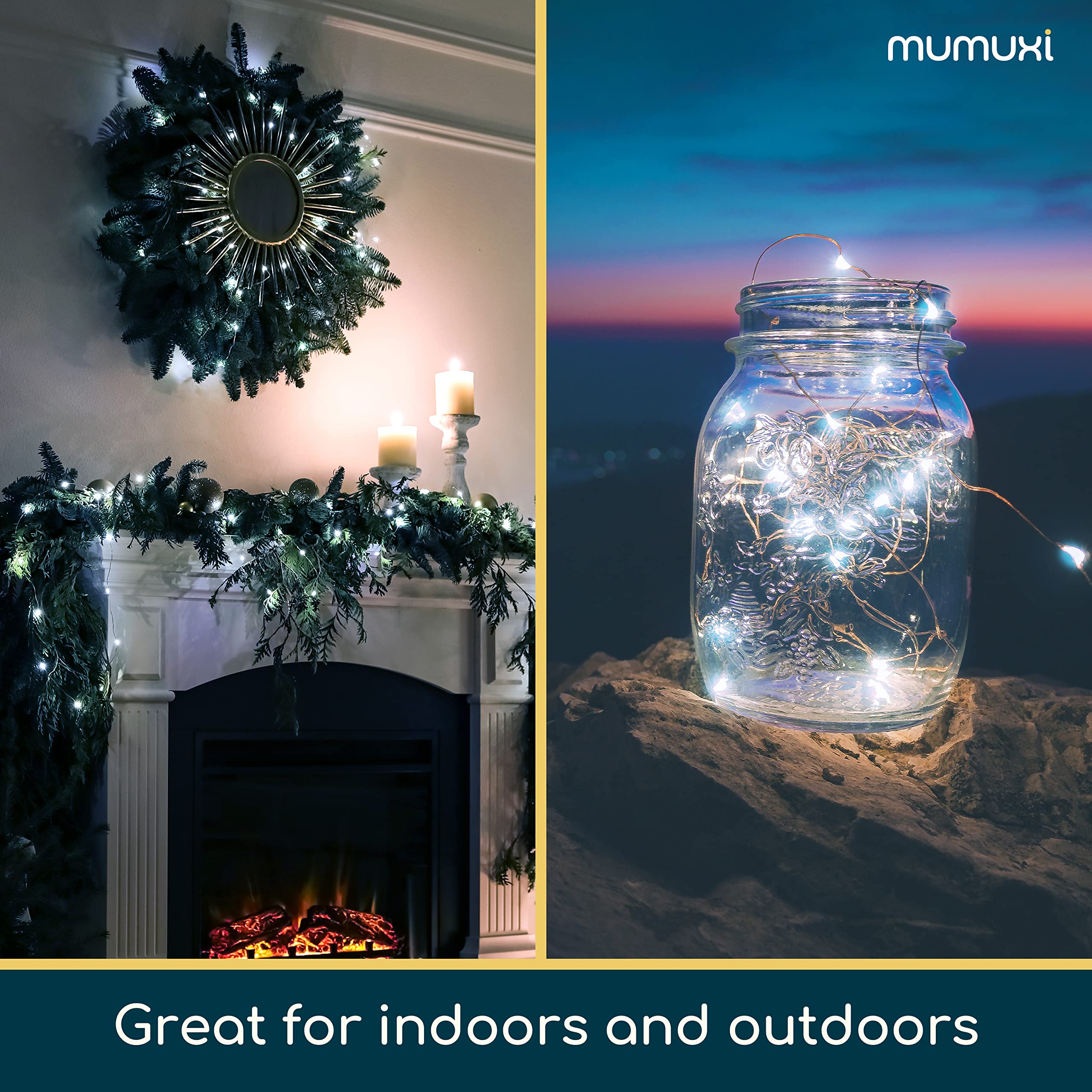 12 Pack 7.2ft Battery Operated Fairy Lights with 20 Mini LEDs - Cool White String Lights for Wedding Centerpieces, Party Decor, Bedroom, Mason Jars & Christmas Tree Decorations - Indoor/Outdoor Use