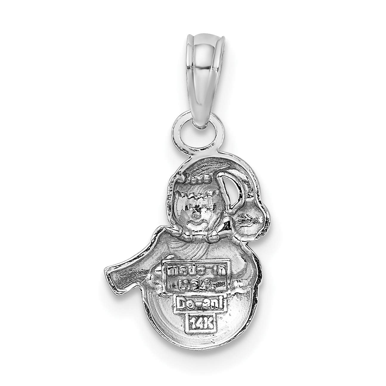 14K Solid White Gold Snowman Necklace Pendant - Elegant Christmas Jewelry Gift for Women - Perfect for Holiday Parties & Winter Fashion Accessories