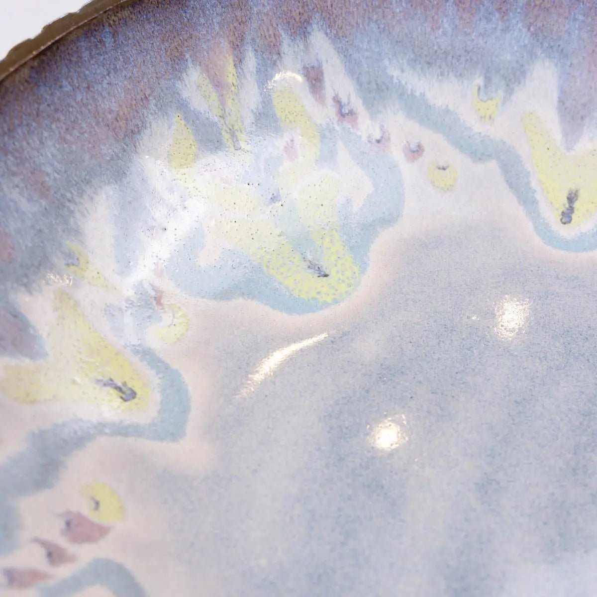 XXL Dark Chocolate Stoneware Serving Bowl - Decorative Bowl for Kitchen & Dining Room - Greens, Blues & Creams (Alchemy Collection) - Perfect for Entertaining, Holiday Decor & Table Centerpiece